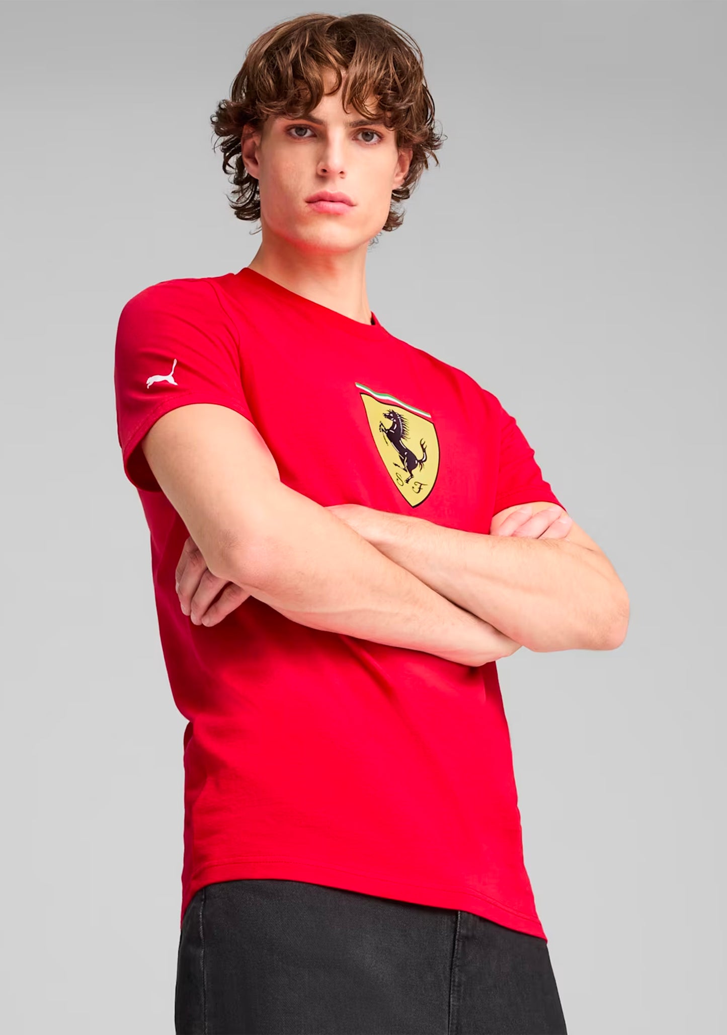 Puma Men's Scuderia Ferrari Race Coloured Big Shield T-Shirt