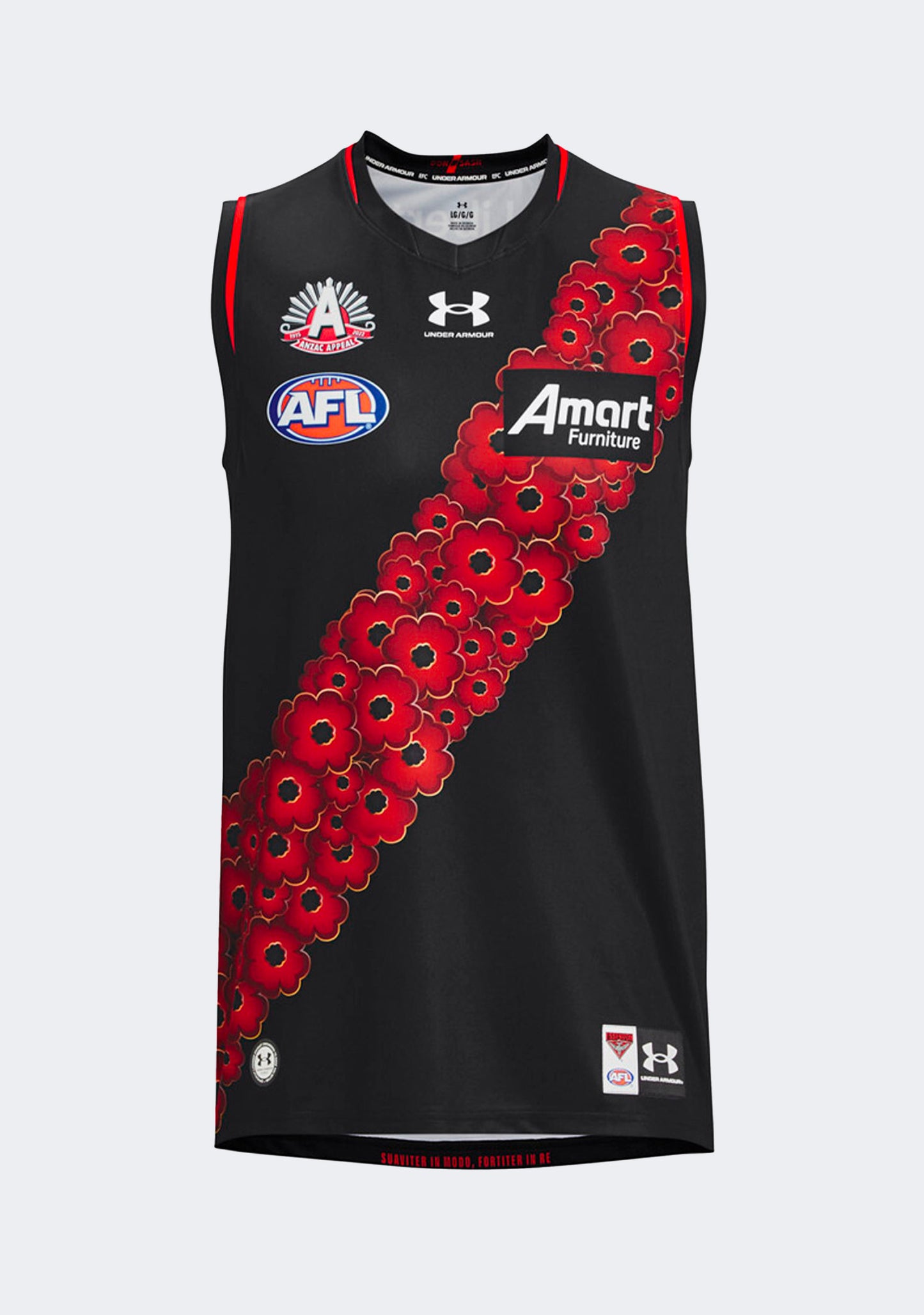 Under Armour Women's Essendon FC 2023 ANZAC Replica Sleeveless Guernsey