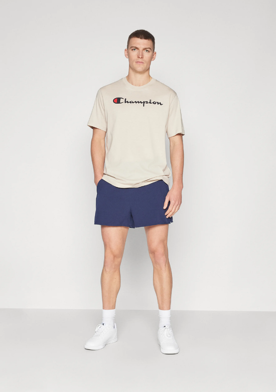 Champion Men's Script Logo Short Sleeve Ivory Canvas