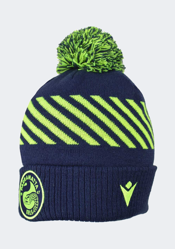 Macron Adults Parramatta Eels M24 Bobble Beanie