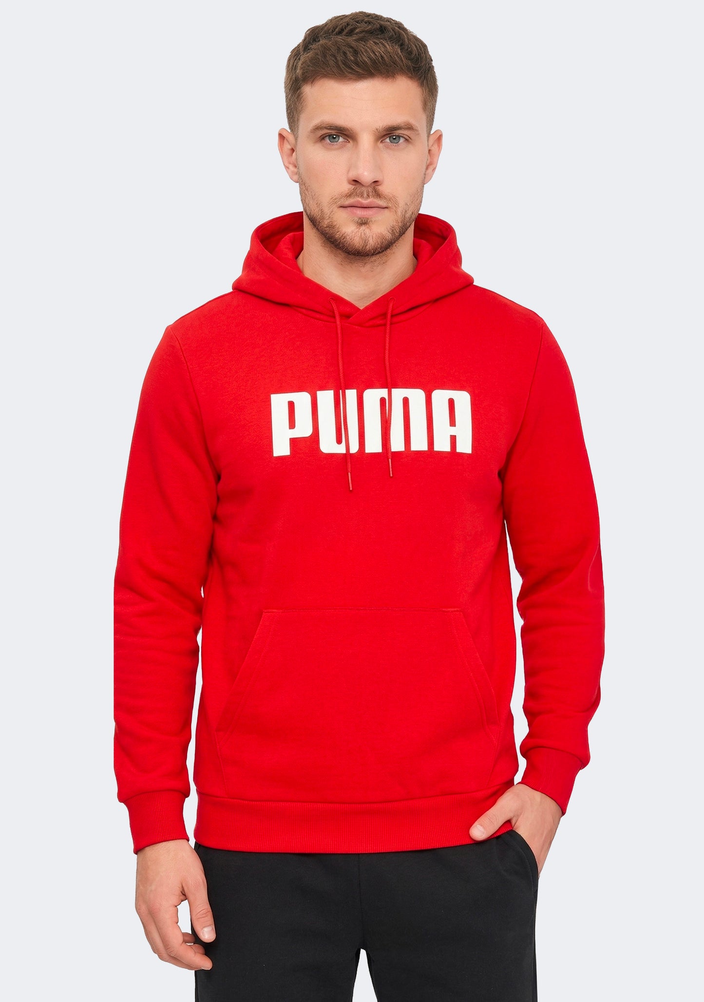 Puma Men's Essentials Big Puma Logo Hoodie Red