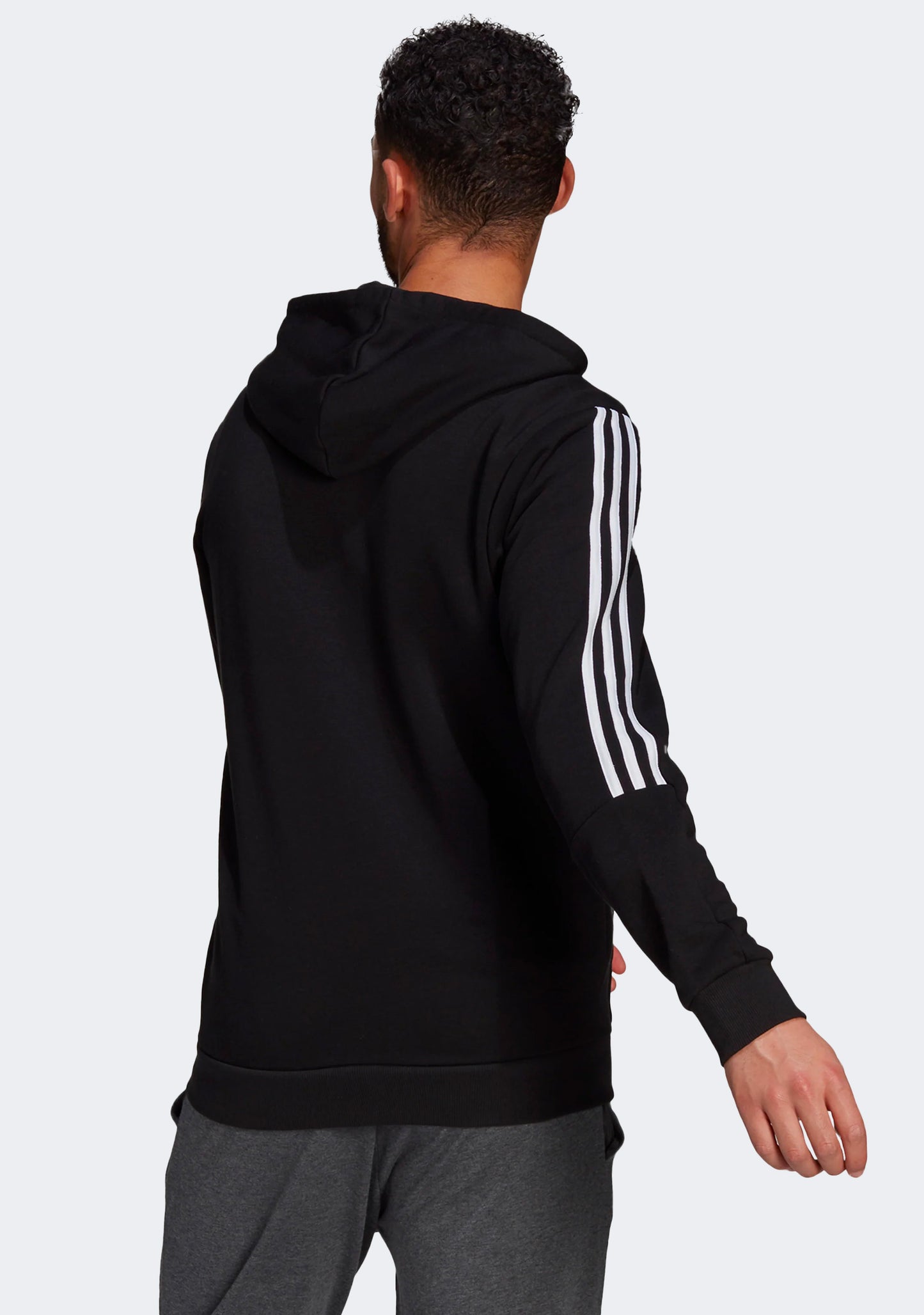 Adidas Men’s Essentials 3-Stripes Fleece Cut Full Zip Hoodie