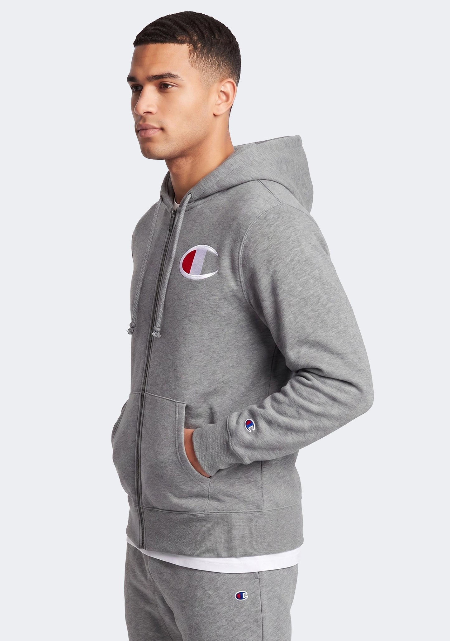 Champion Men's C Logo Full Zip Hoodie