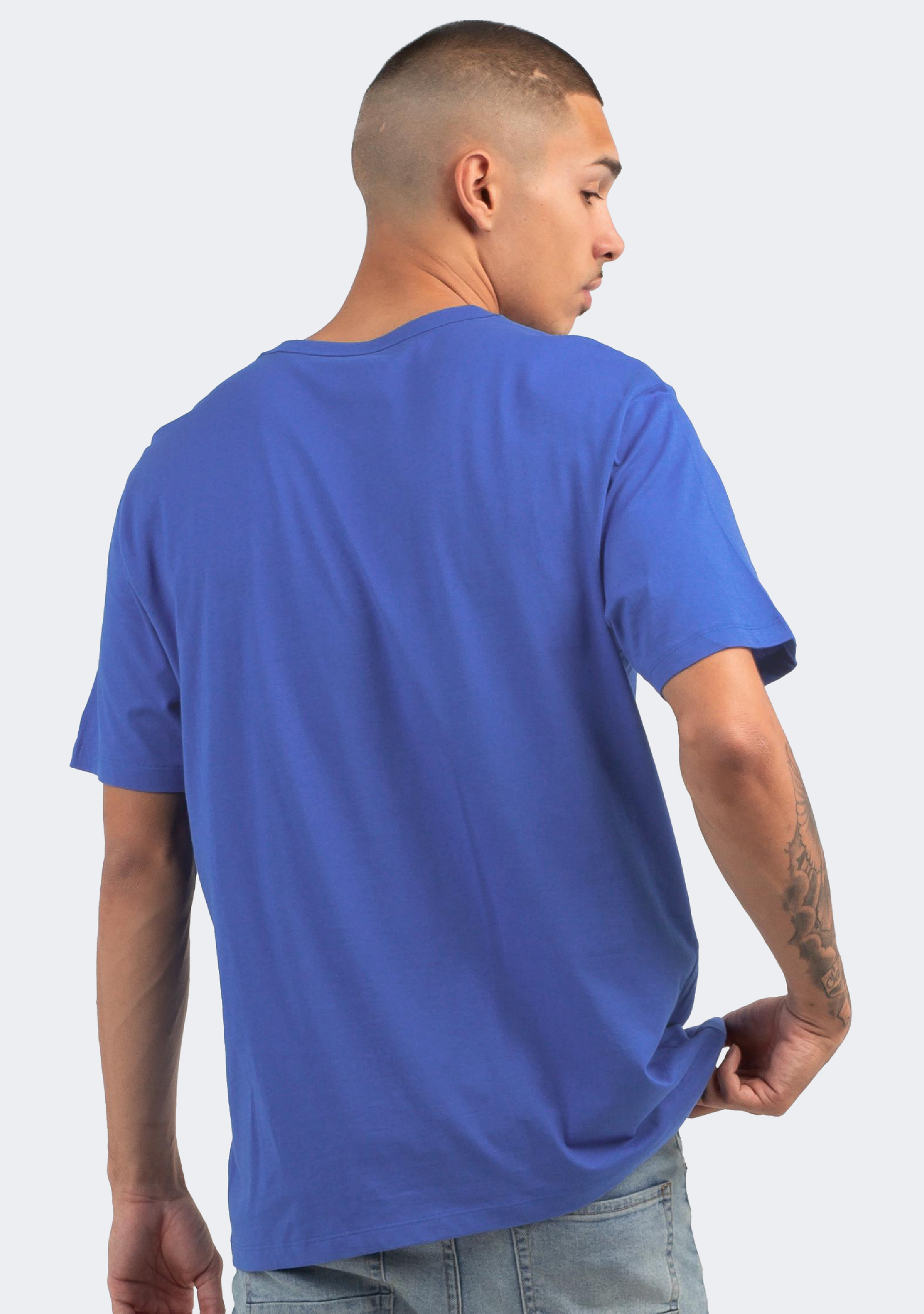 Champion Men's Script Logo Short Sleeve Bluebell Breeze