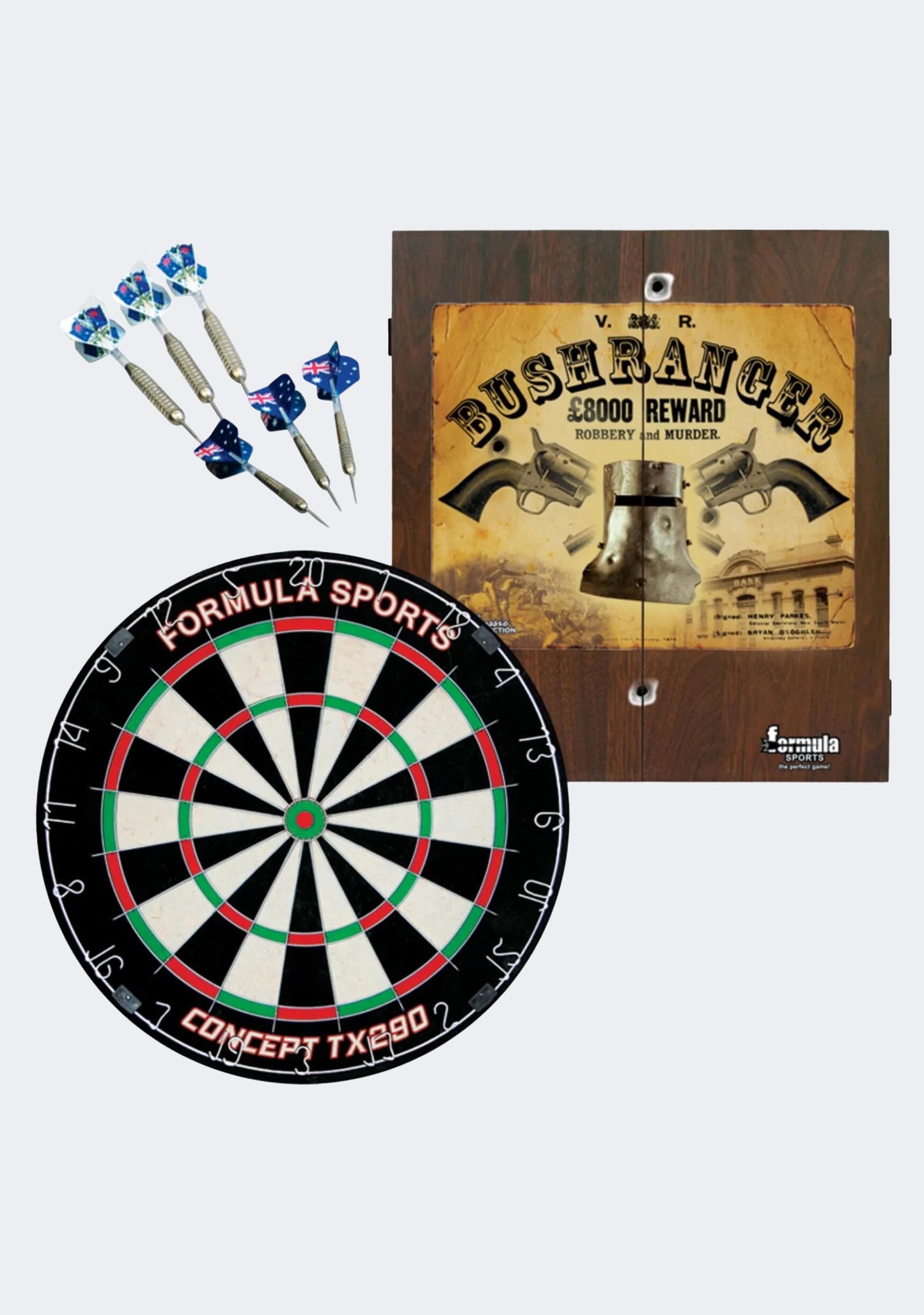 Formula Sports Bushranger Dartboard Cabinet Set