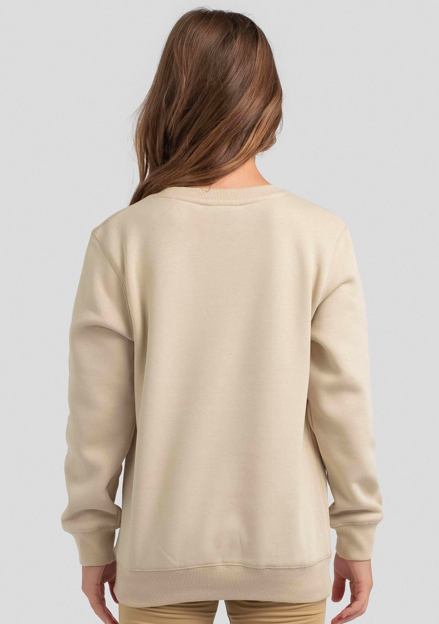 Champion Junior Script Logo Crew Beige