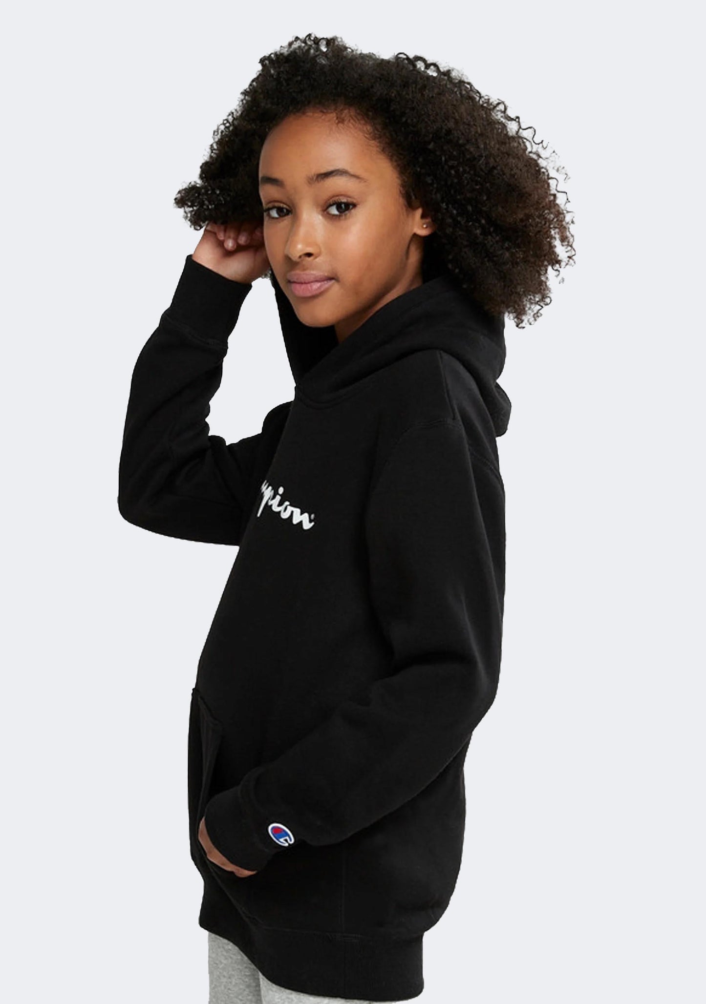 Champion Junior Script Hoodie Black