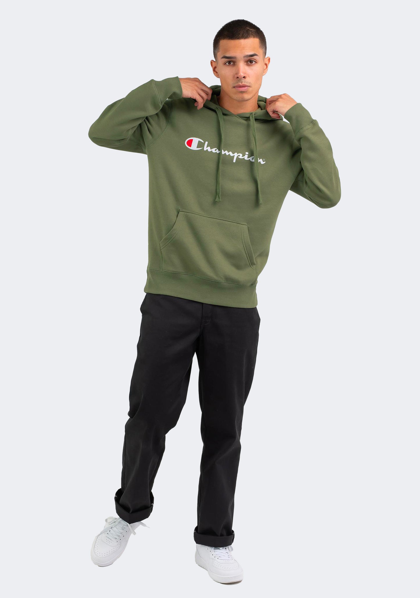 Champion Men's Script Hoodie Sea Moss