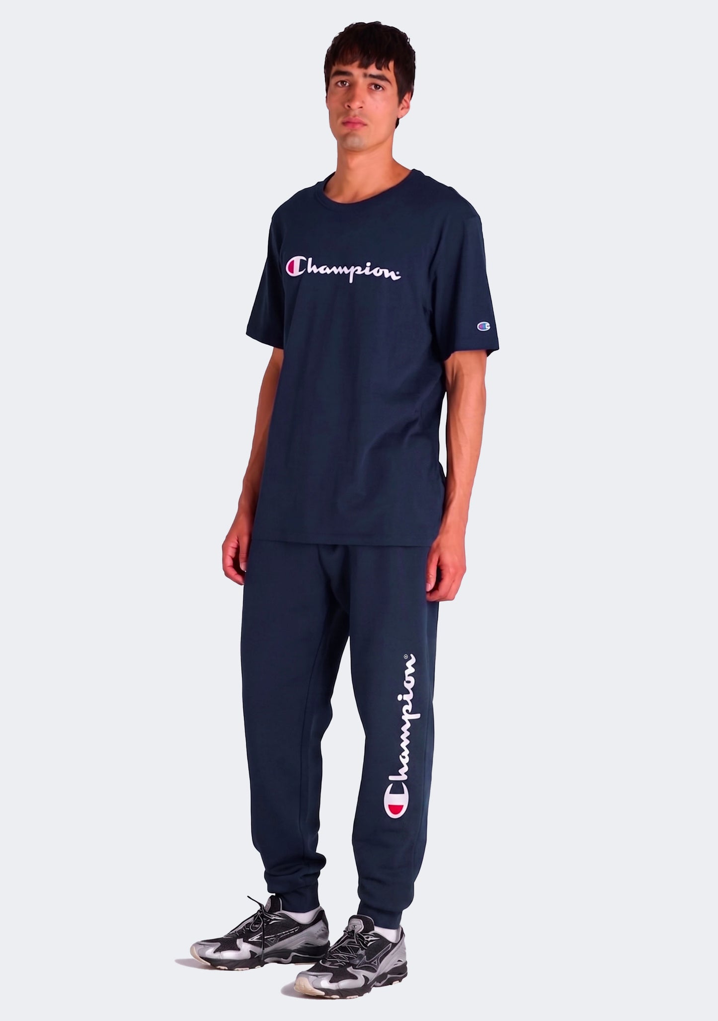 Champion Men's Legacy Script Cuff Track Pants Navy