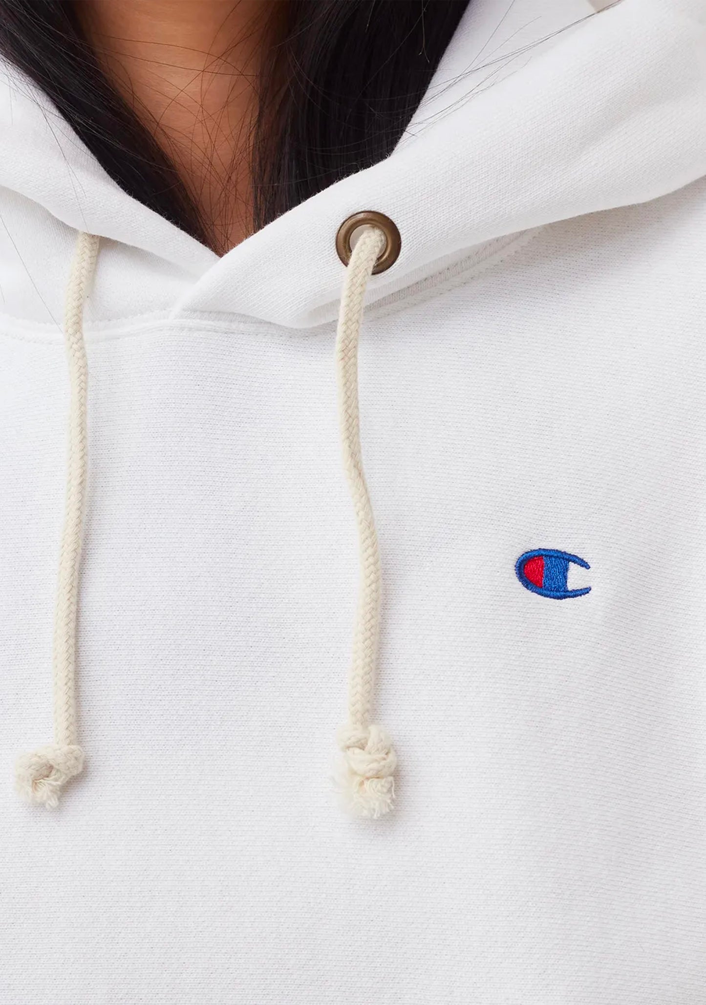 Champion Women’s Reverse Weave C Logo Regular Fit Hoodie White