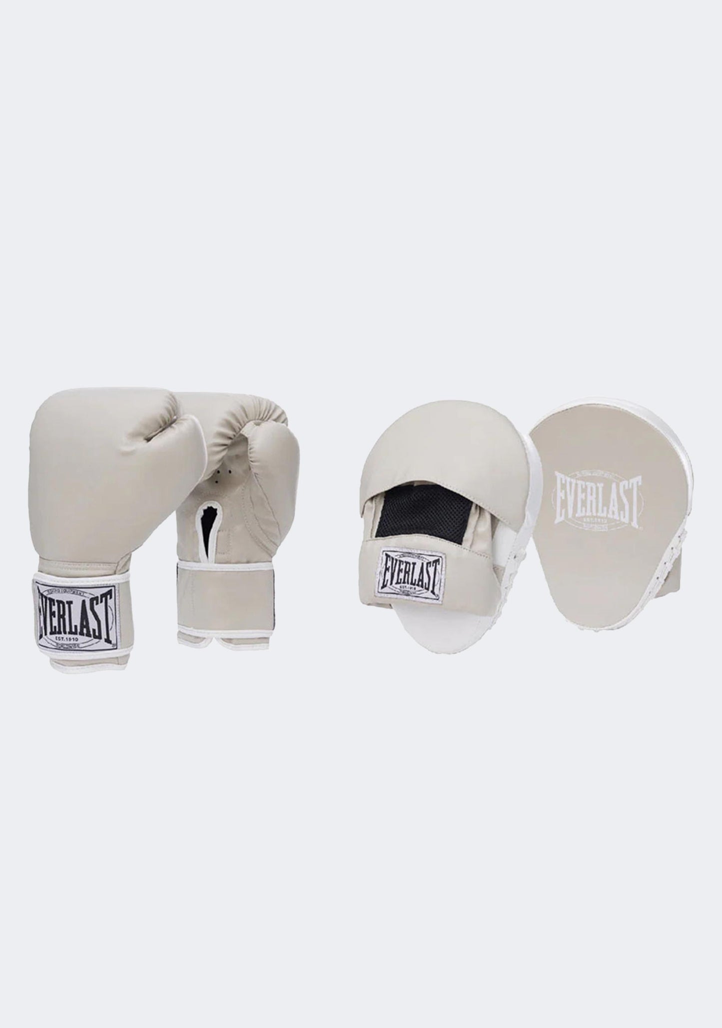 Everlast 1910 Gloves & Mitt Combo Kit - White