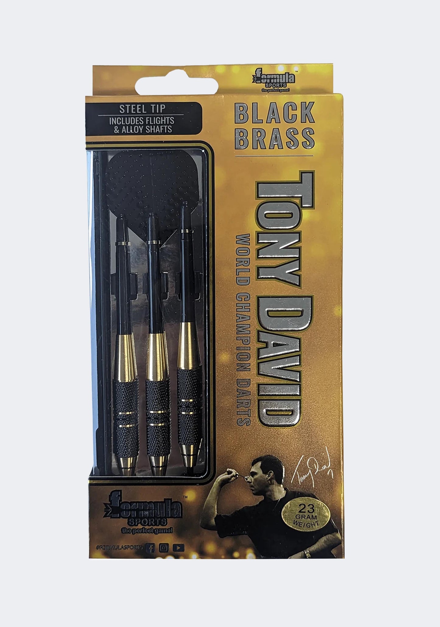 Formula Sports Tony David Black Brass Darts (23g)