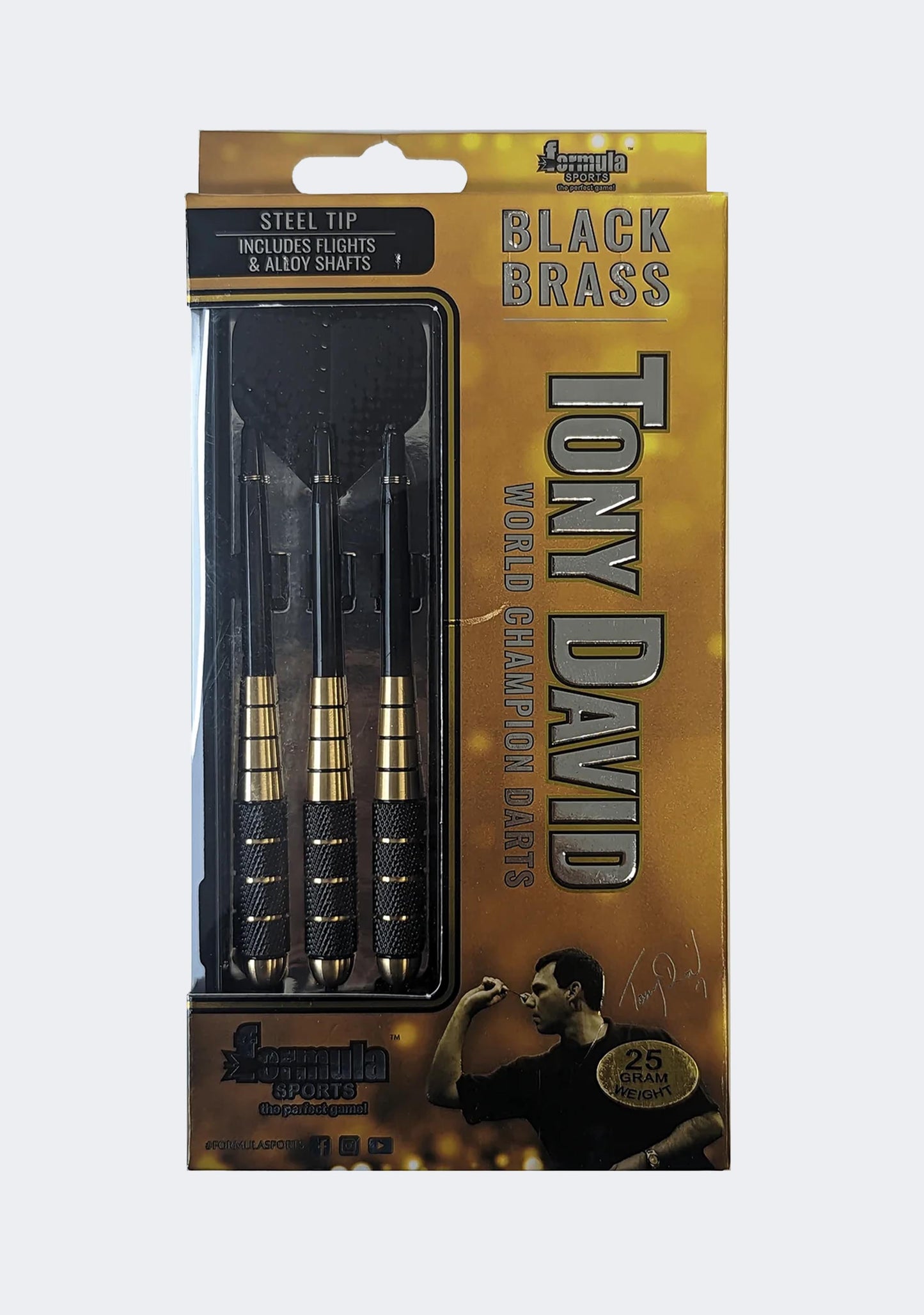 Formula Sports Tony David Black Brass Darts (25g)