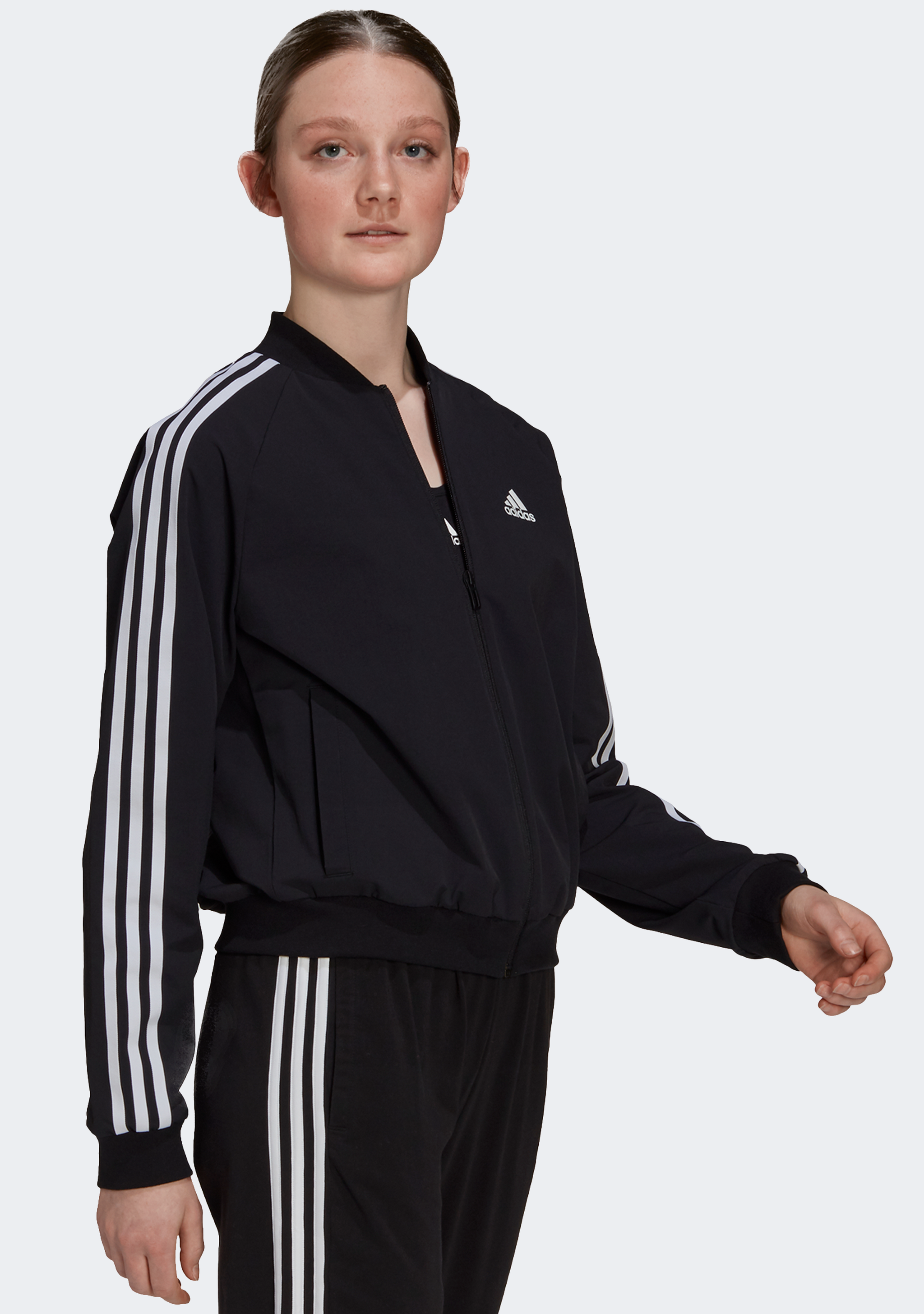Adidas Womens Essentials 3 Stripes Track Jacket