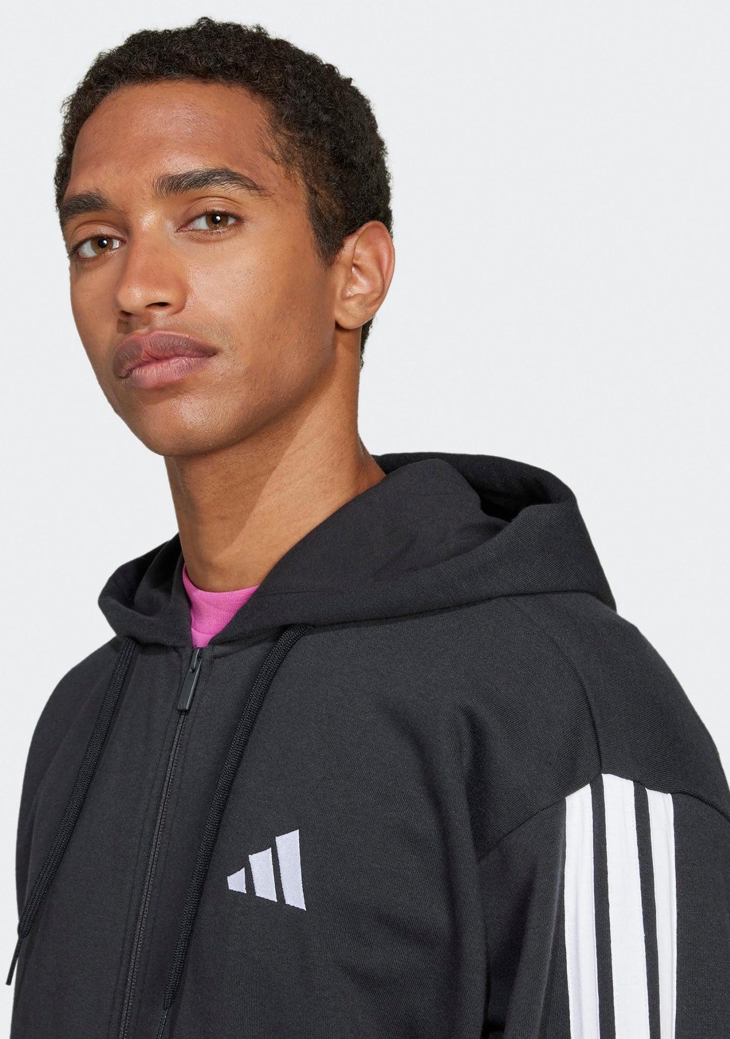 Adidas Men's 3S French Terry Full Zip Hoodie