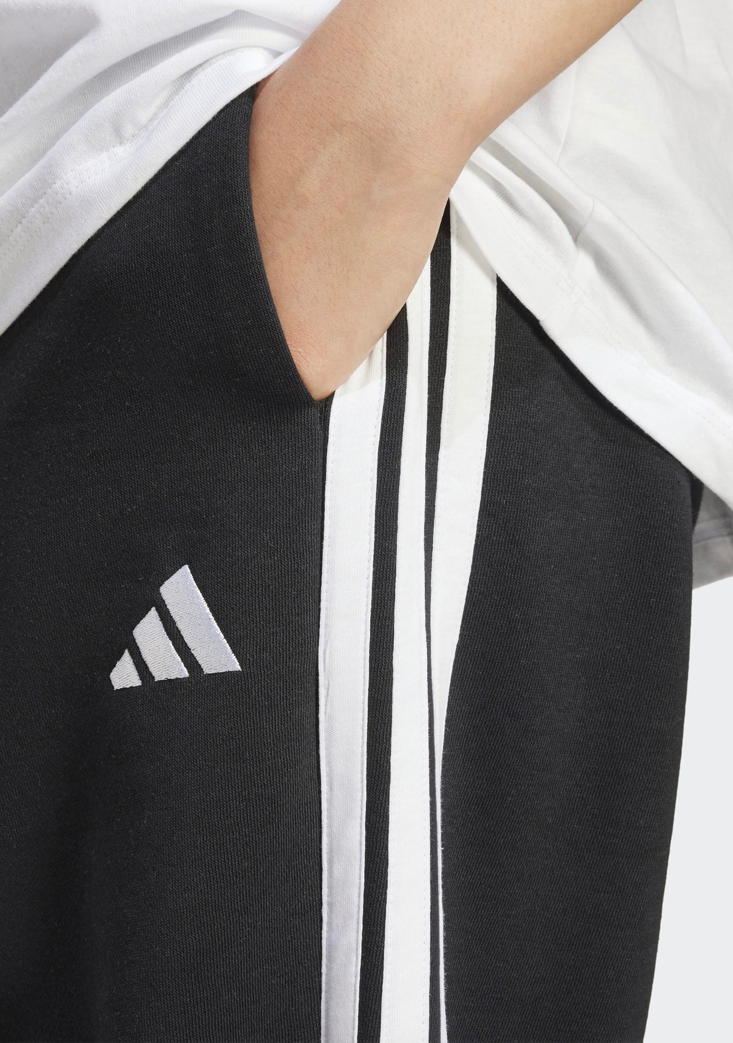 Adidas Women's Essentials 3-Stripes Fleece Loose-Fit Cuff Pants