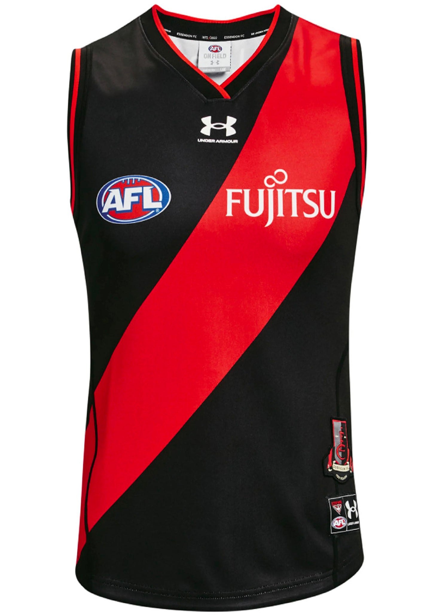 Under Armour Men's Essendon FC 2022 Replica Home Guernsey Black/Red