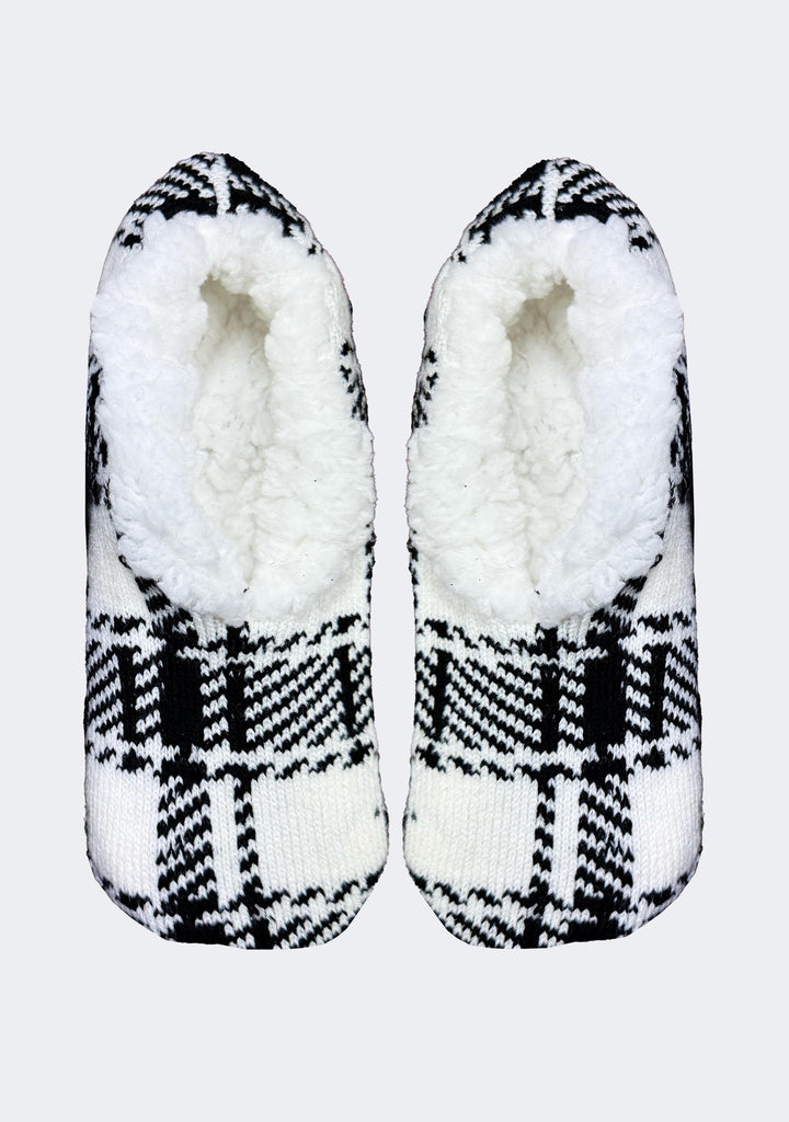 Sofsole Women's Fireside Cozy Slipper Socks White/Black