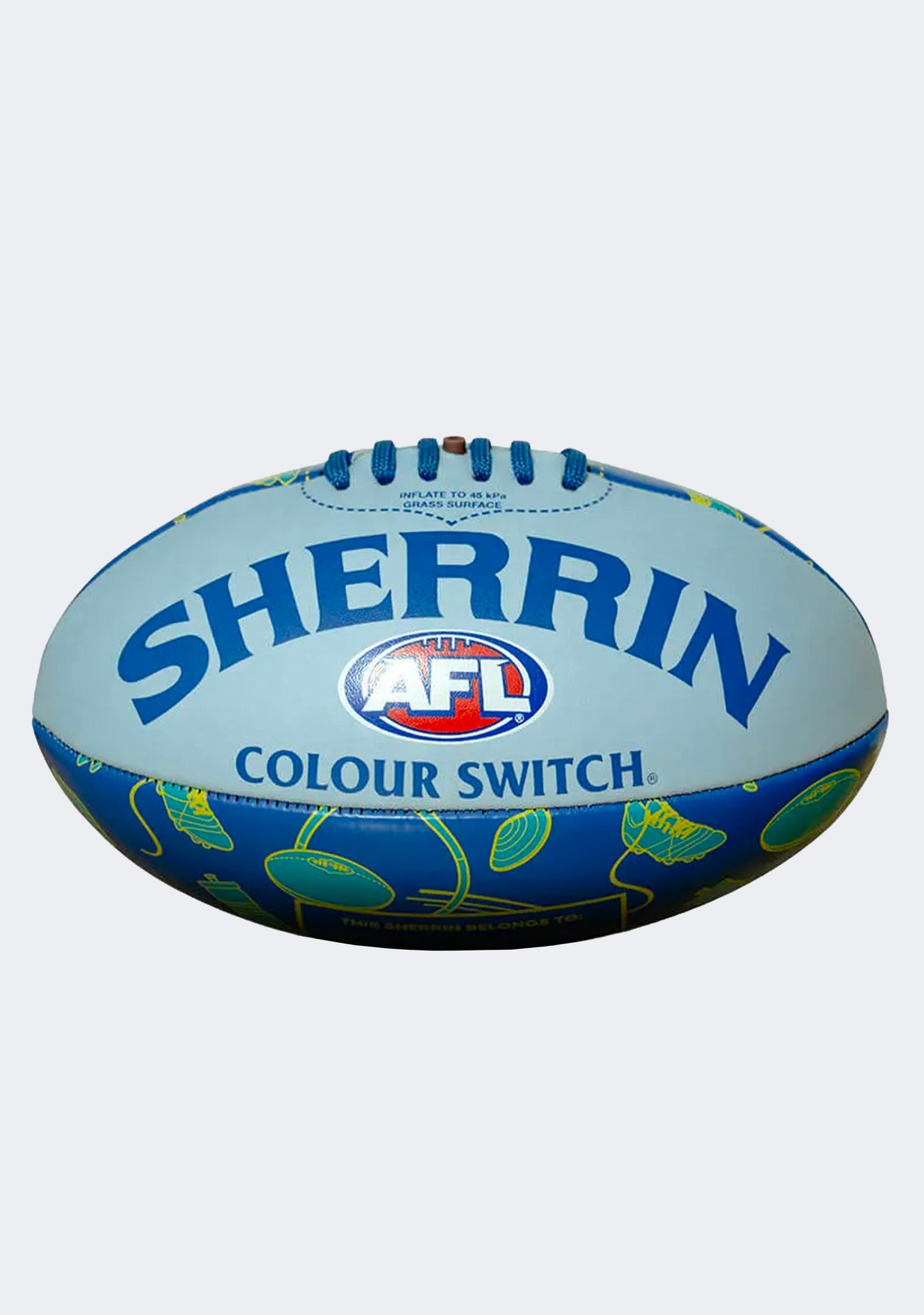Sherrin AFL Auskick UV Light Colour Switch Footy Blue/White