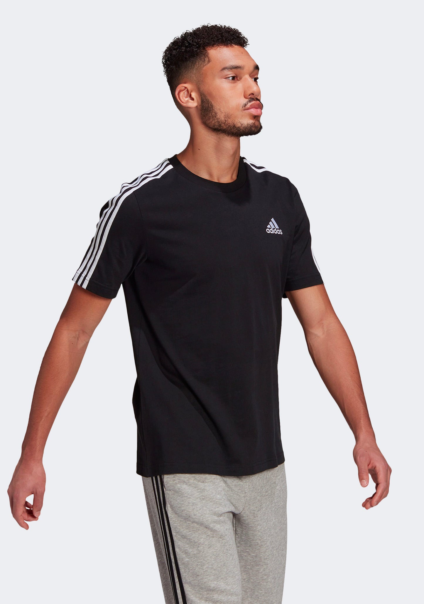 Adidas Men’s Essentials 3 Stripes Tee