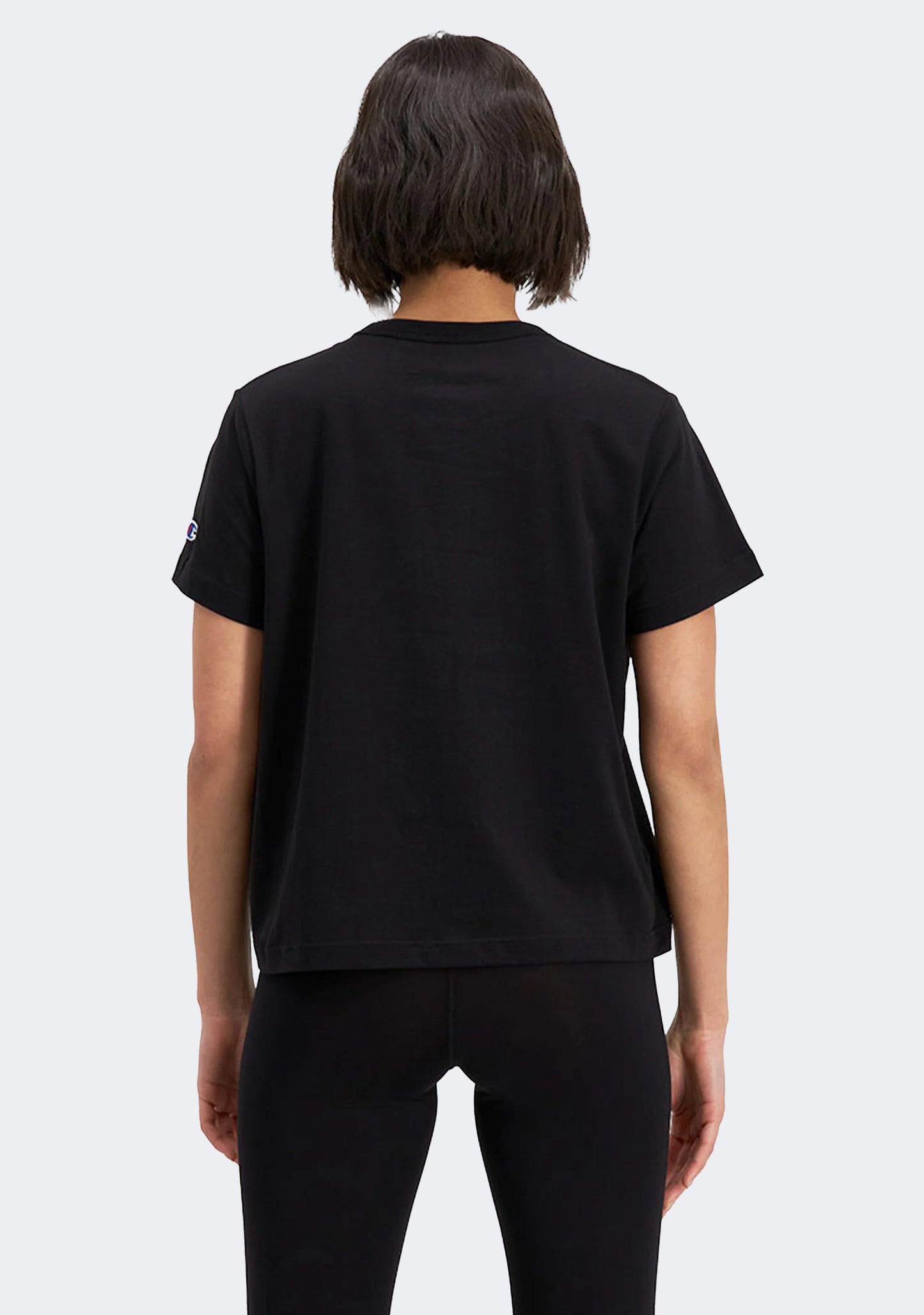 Champion Women's Script Crop Boxy Tee Black
