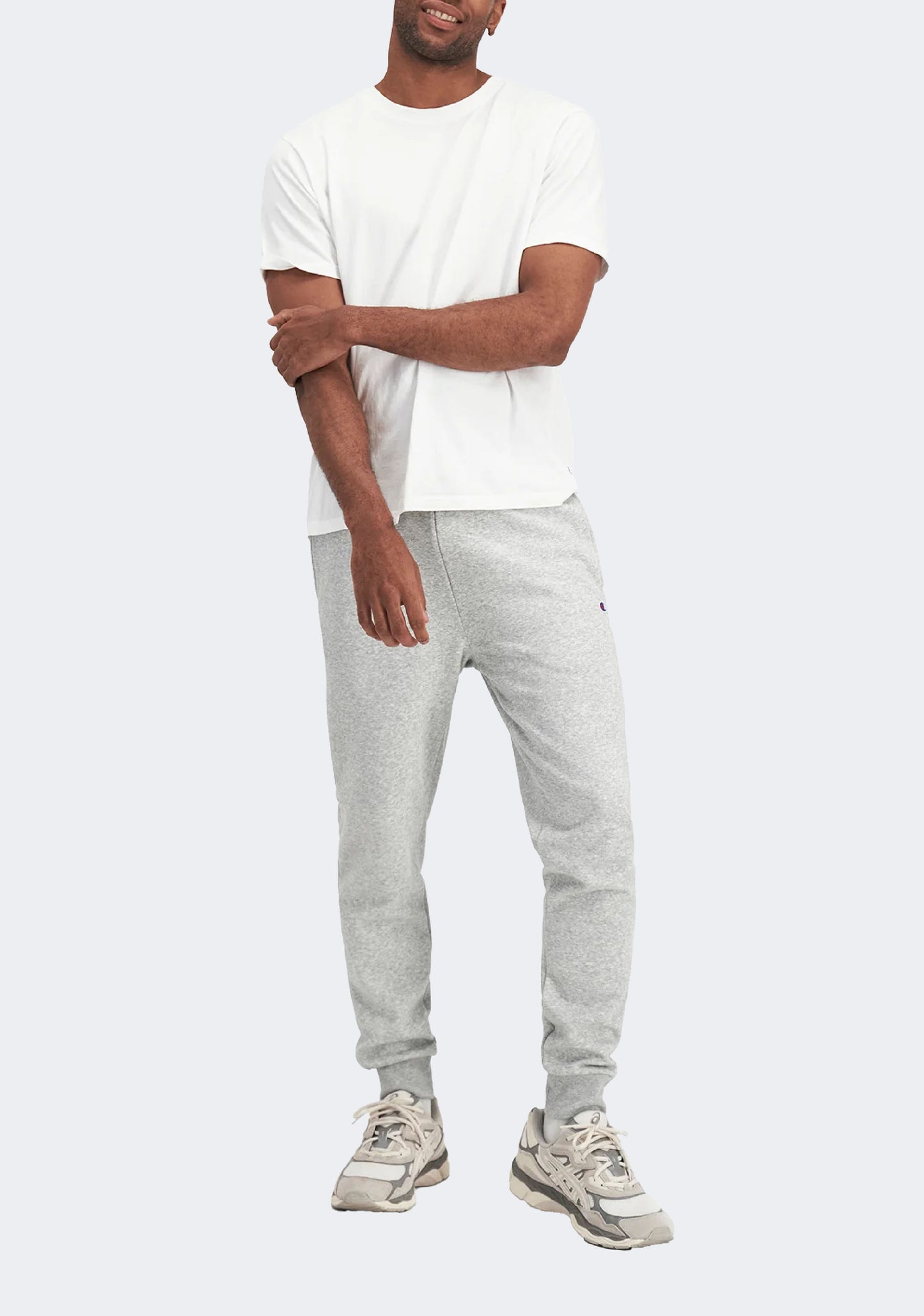 Champion Men's Skinny C Logo Fleece Trackpant