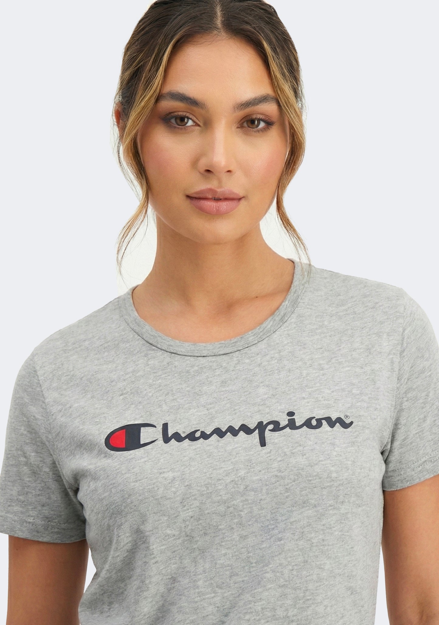 Champion Women's Script Short Sleeve Tee Grey