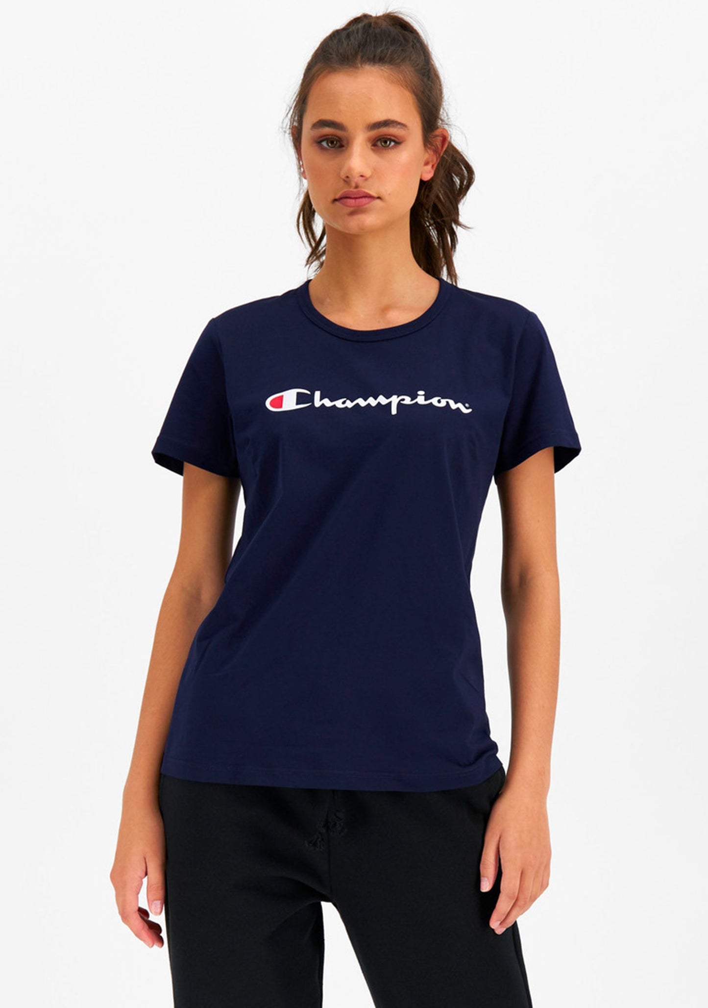 Champion Women’s Script Short Sleeve Tee Navy