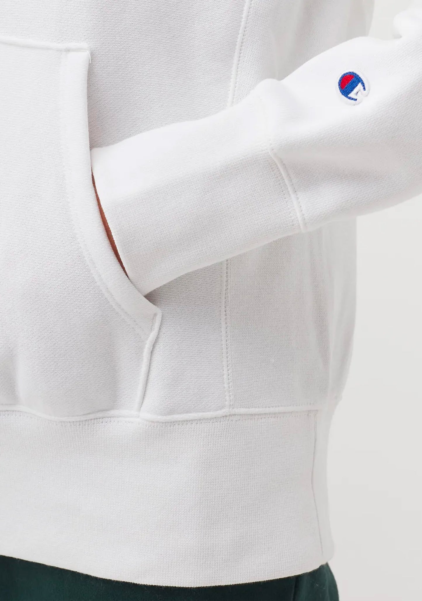 Champion Women’s Reverse Weave C Logo Regular Fit Hoodie White