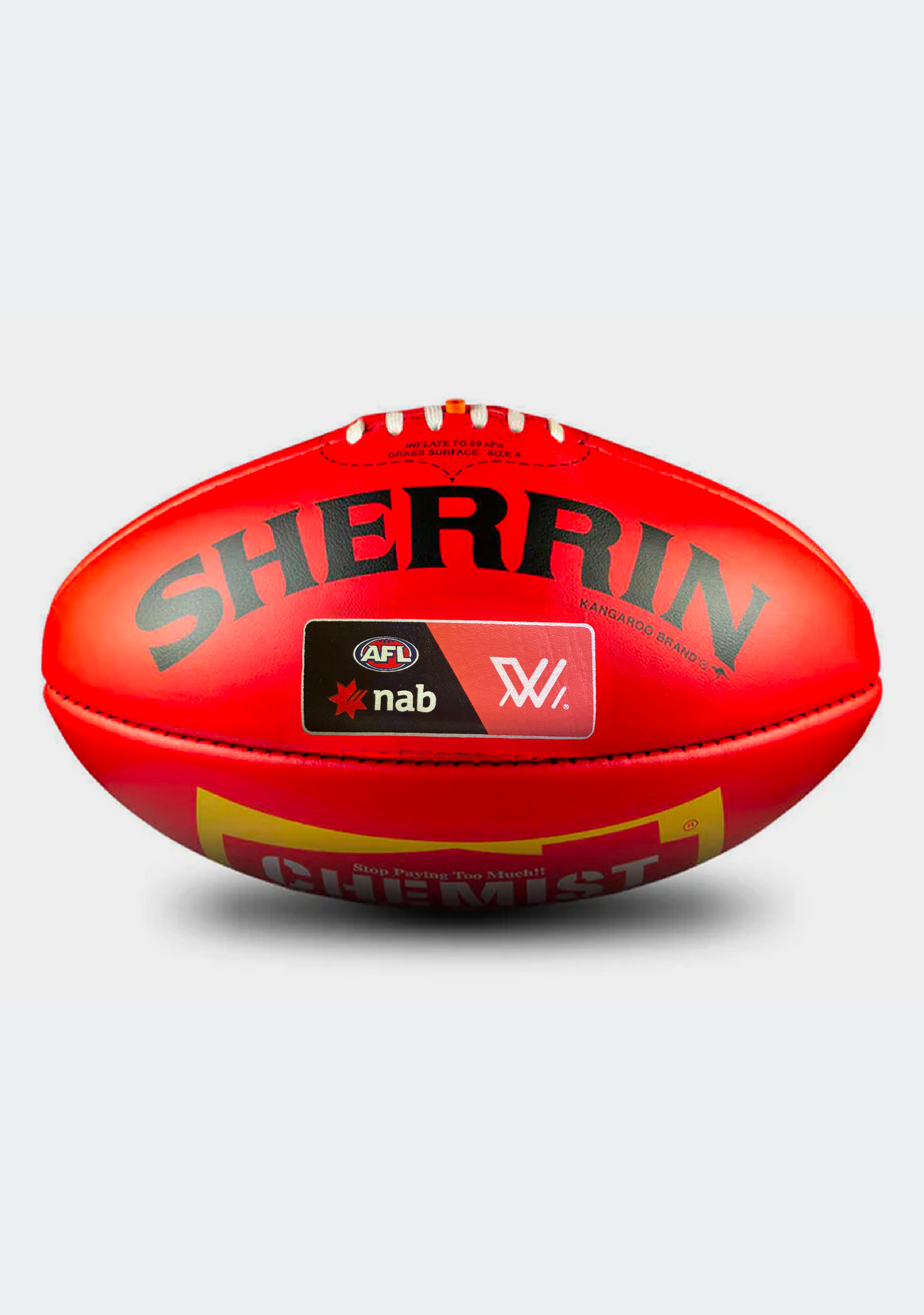 Sherrin KB Red Blemish AFLW Leather Game Ball