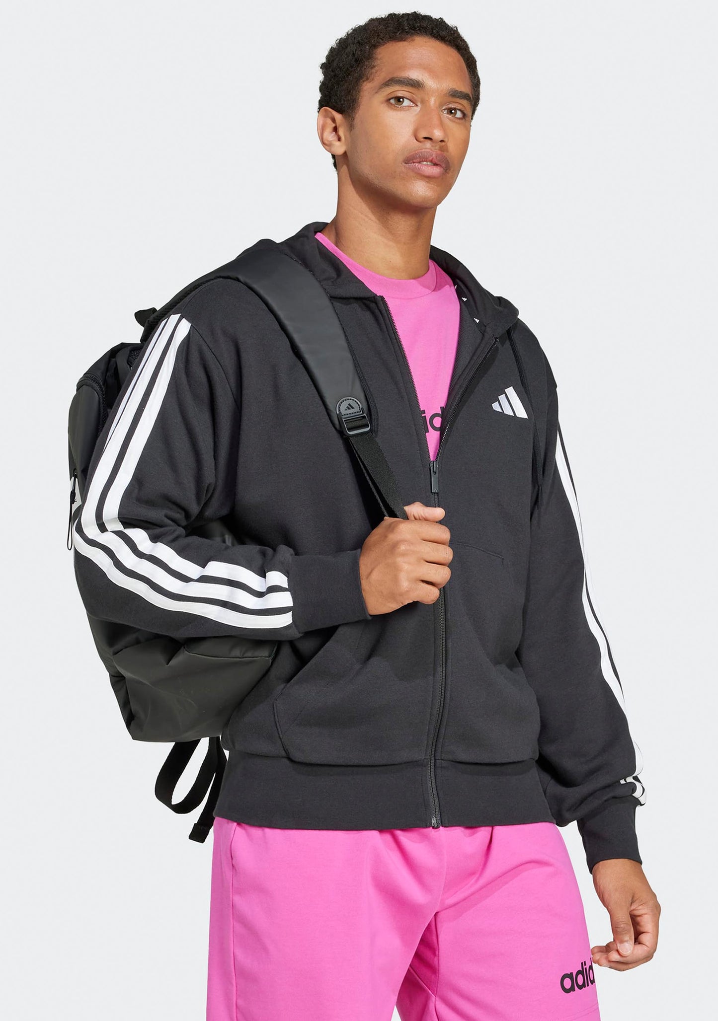 Adidas Men's 3S French Terry Full Zip Hoodie
