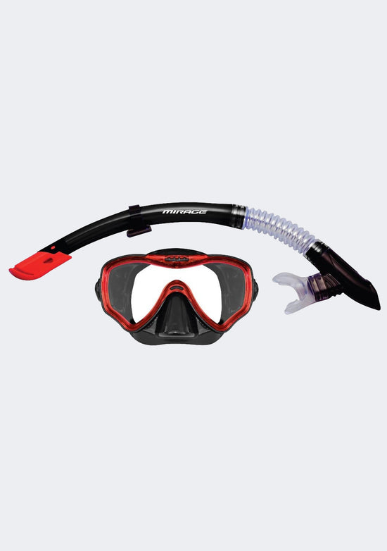 Mirage Crystal Mask & Snorkel Set Black