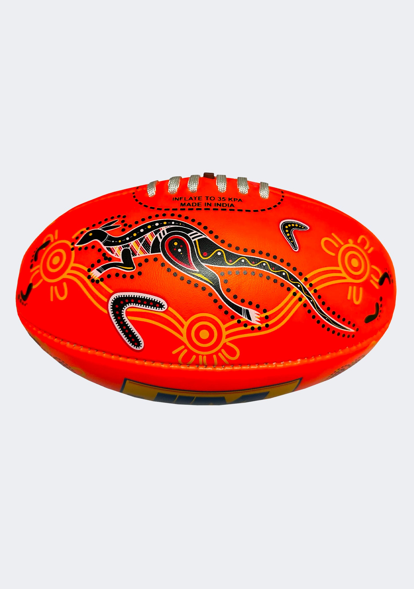 Burley Jim Kidd Sports Soft Touch Indigenous Footy Neon Orange