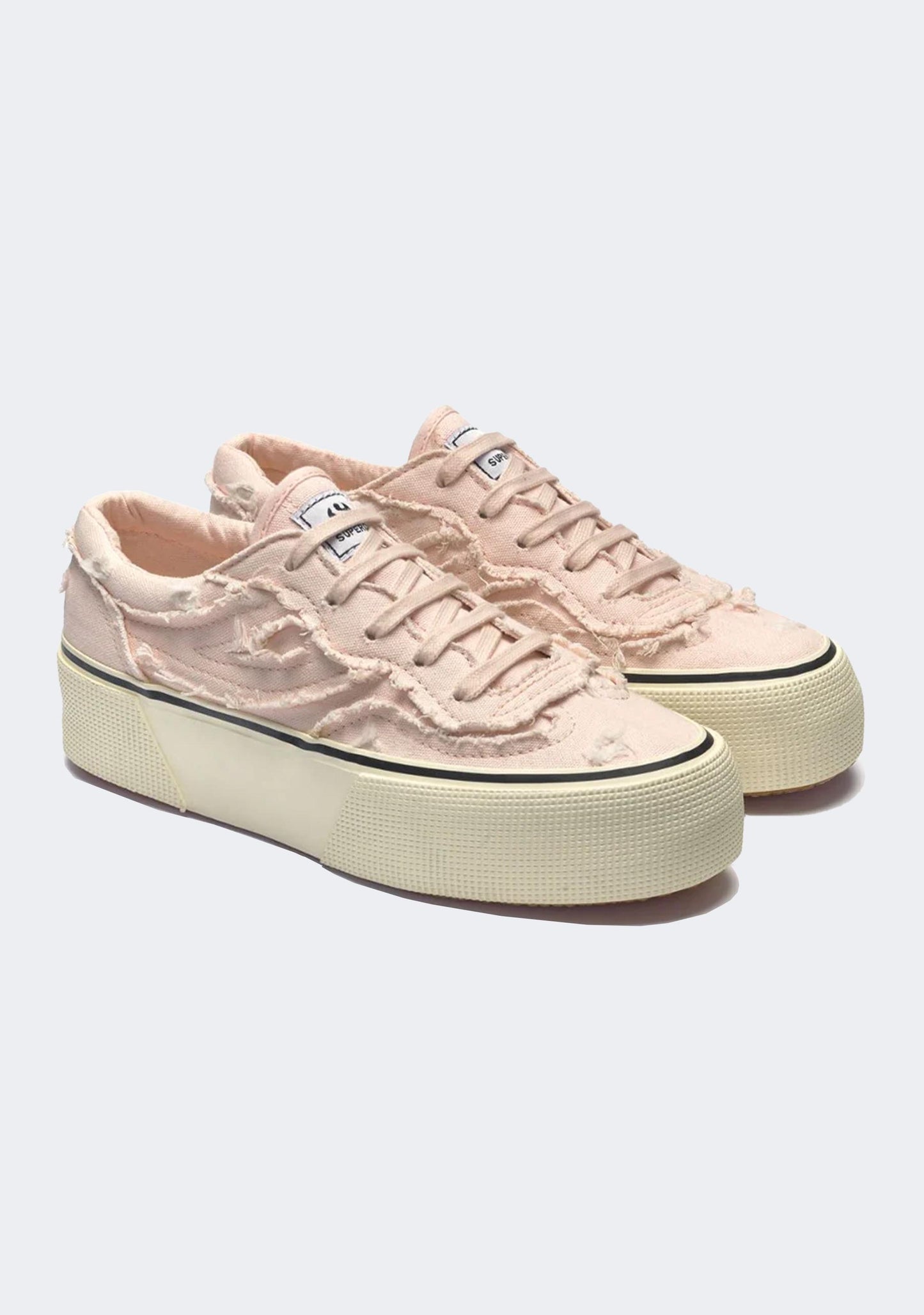 Superga 3041 Revolley Fringed Stone Washed Platform