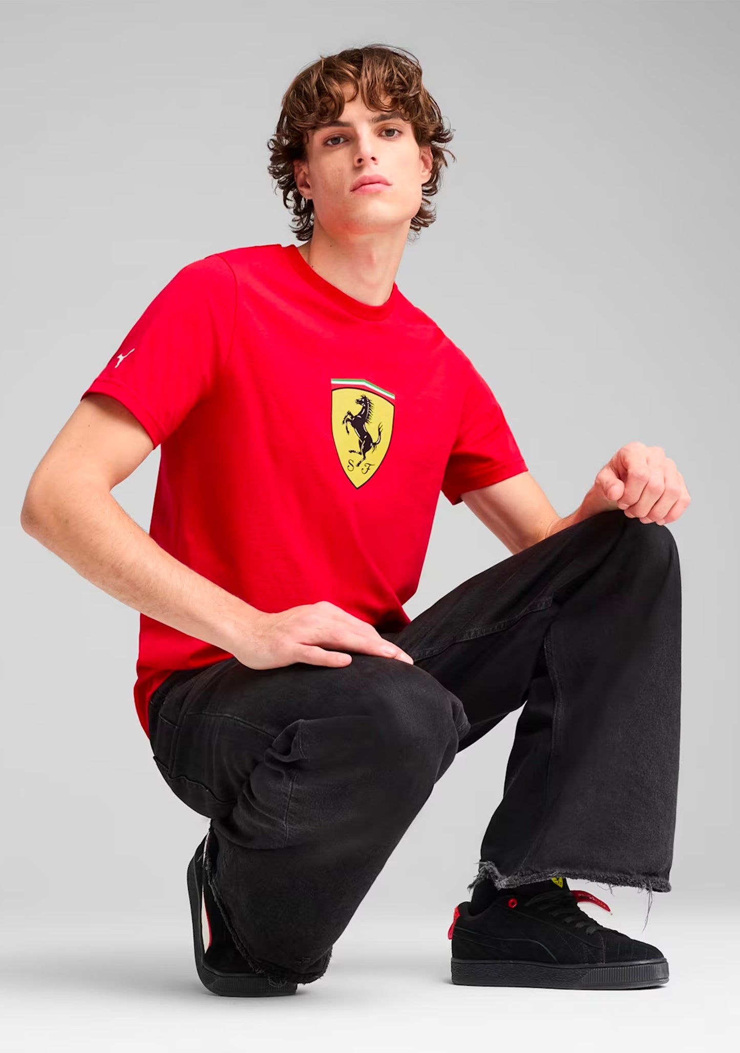 Puma Men's Scuderia Ferrari Race Coloured Big Shield T-Shirt