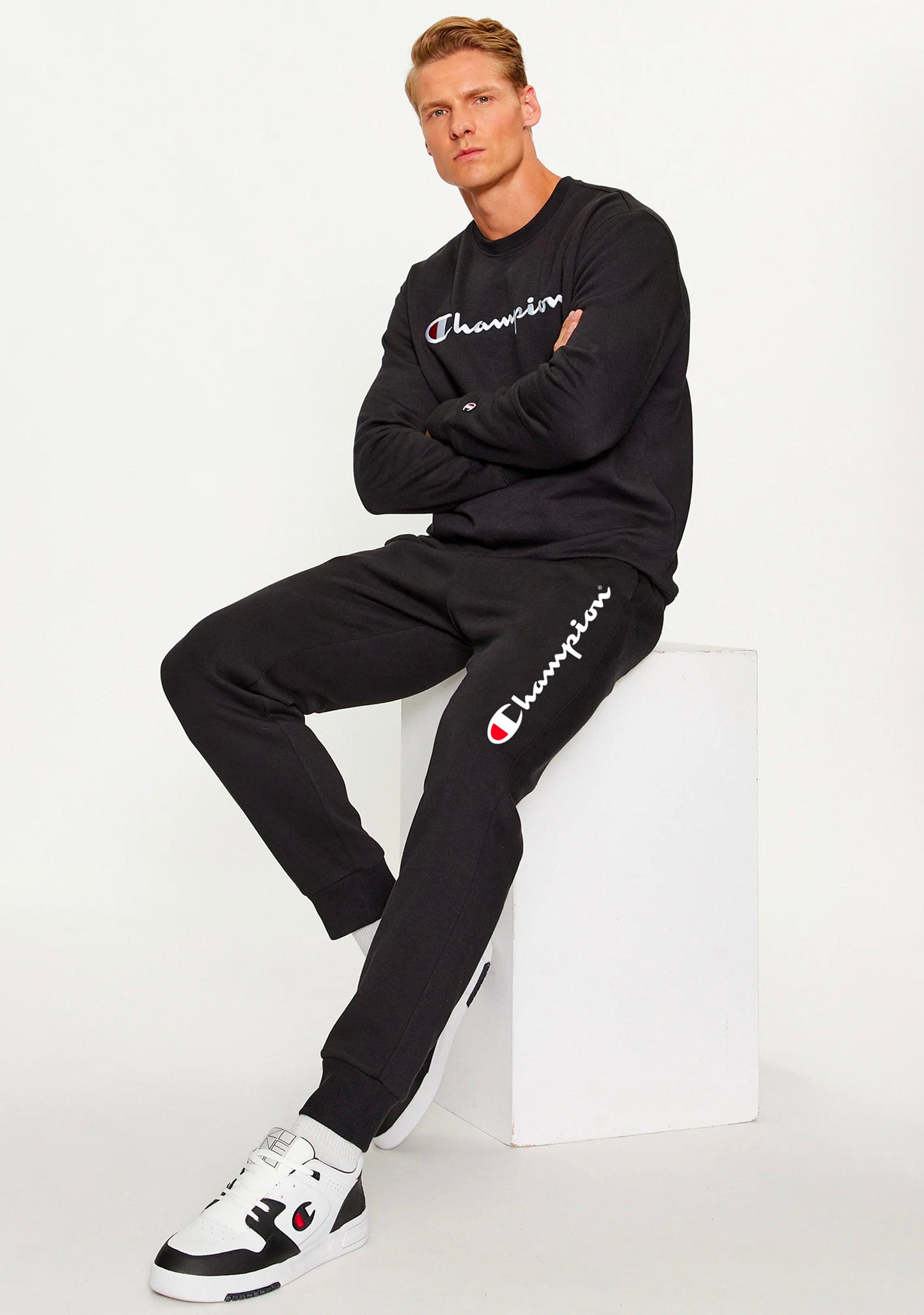 Champion Men's Script Cuff Pants Black