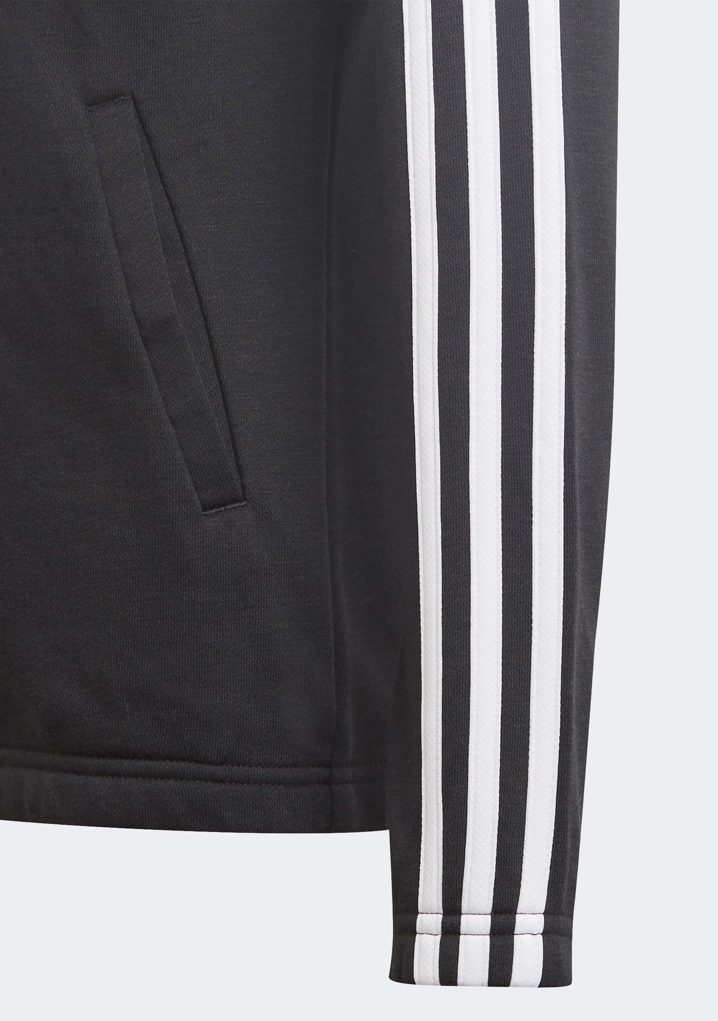 Adidas Girls Essentials 3 Stripe Full Zip Hoodie