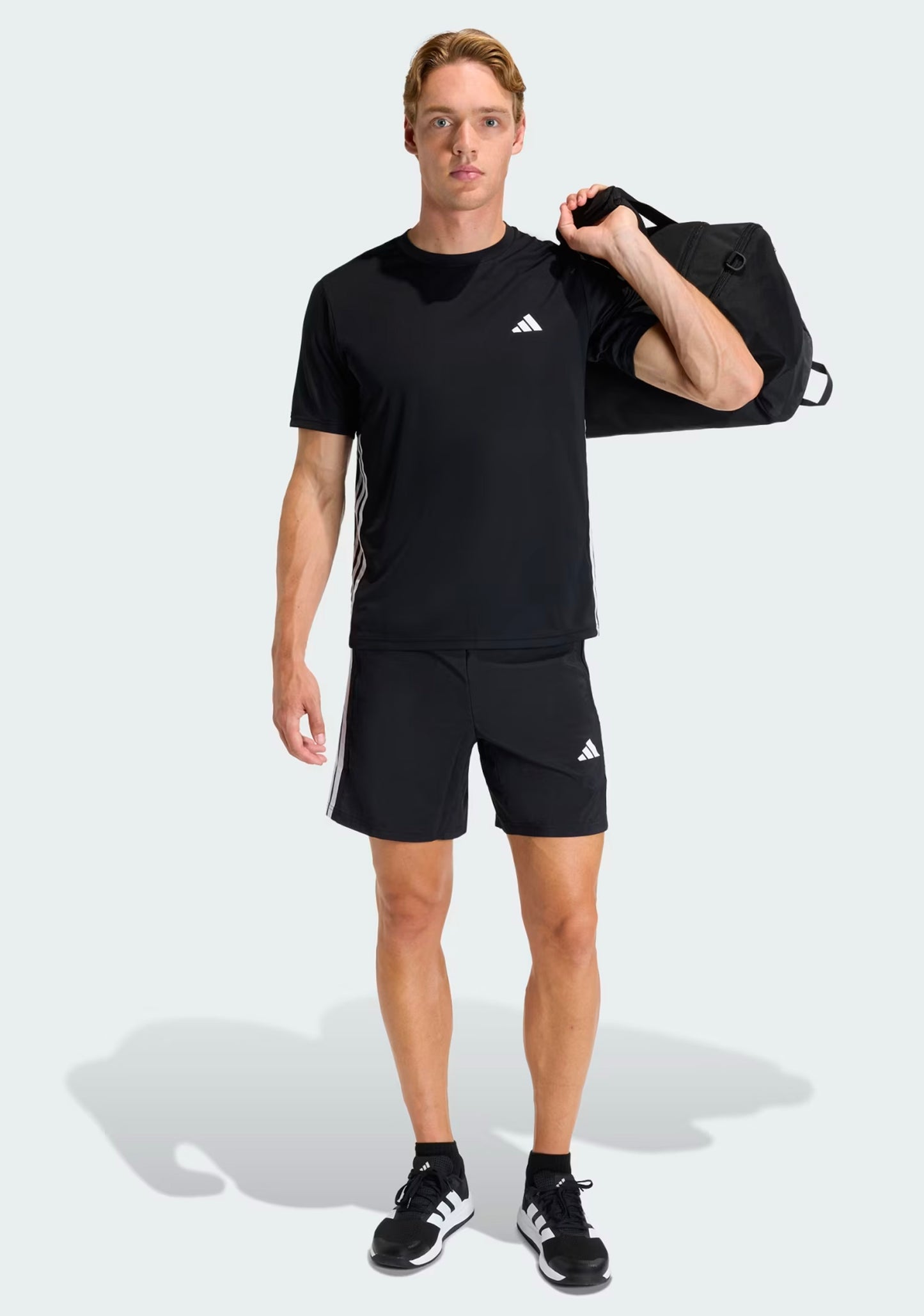 Adidas Men's Workout Essentials Base 3 Stripes Woven Short