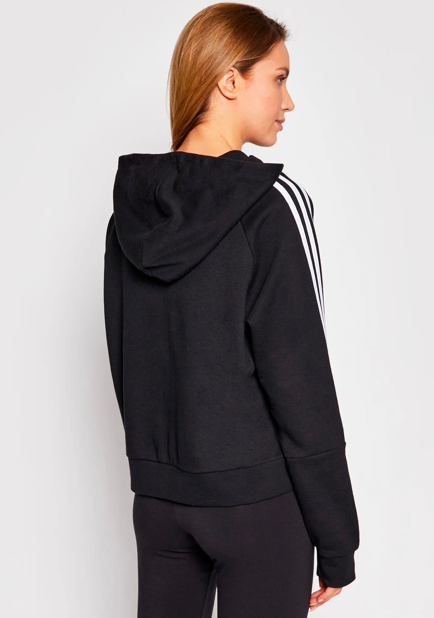Adidas Women's Essentials Loose Cut 3 Stripes Cropped Hoodie