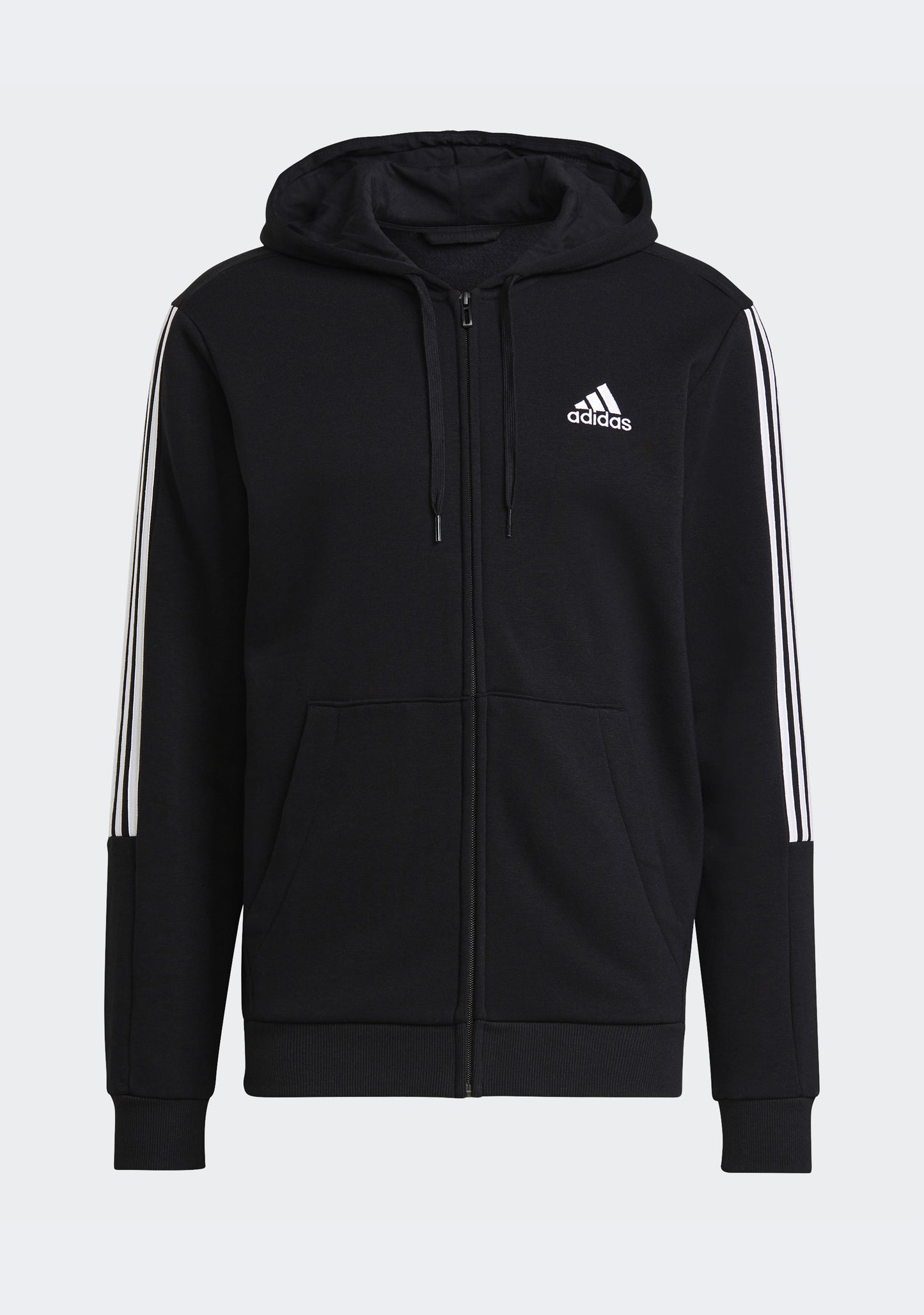 Adidas Men’s Essentials 3-Stripes Fleece Cut Full Zip Hoodie
