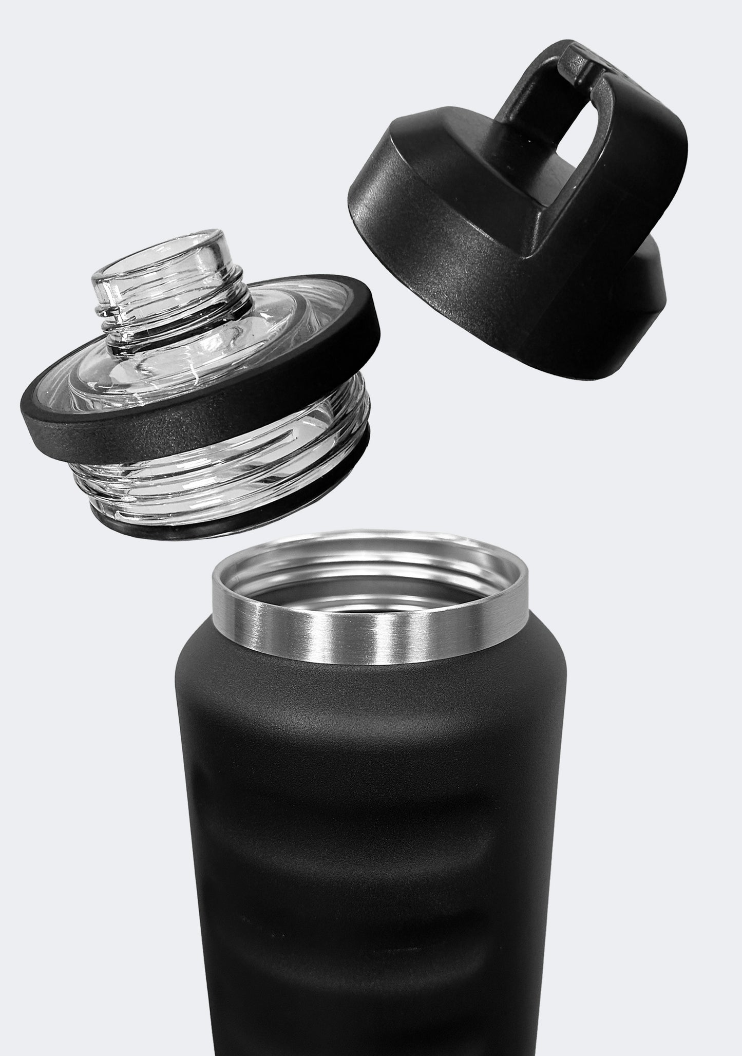 Fridgy 1080mL Grip Range Dual Lid Water Bottle Black