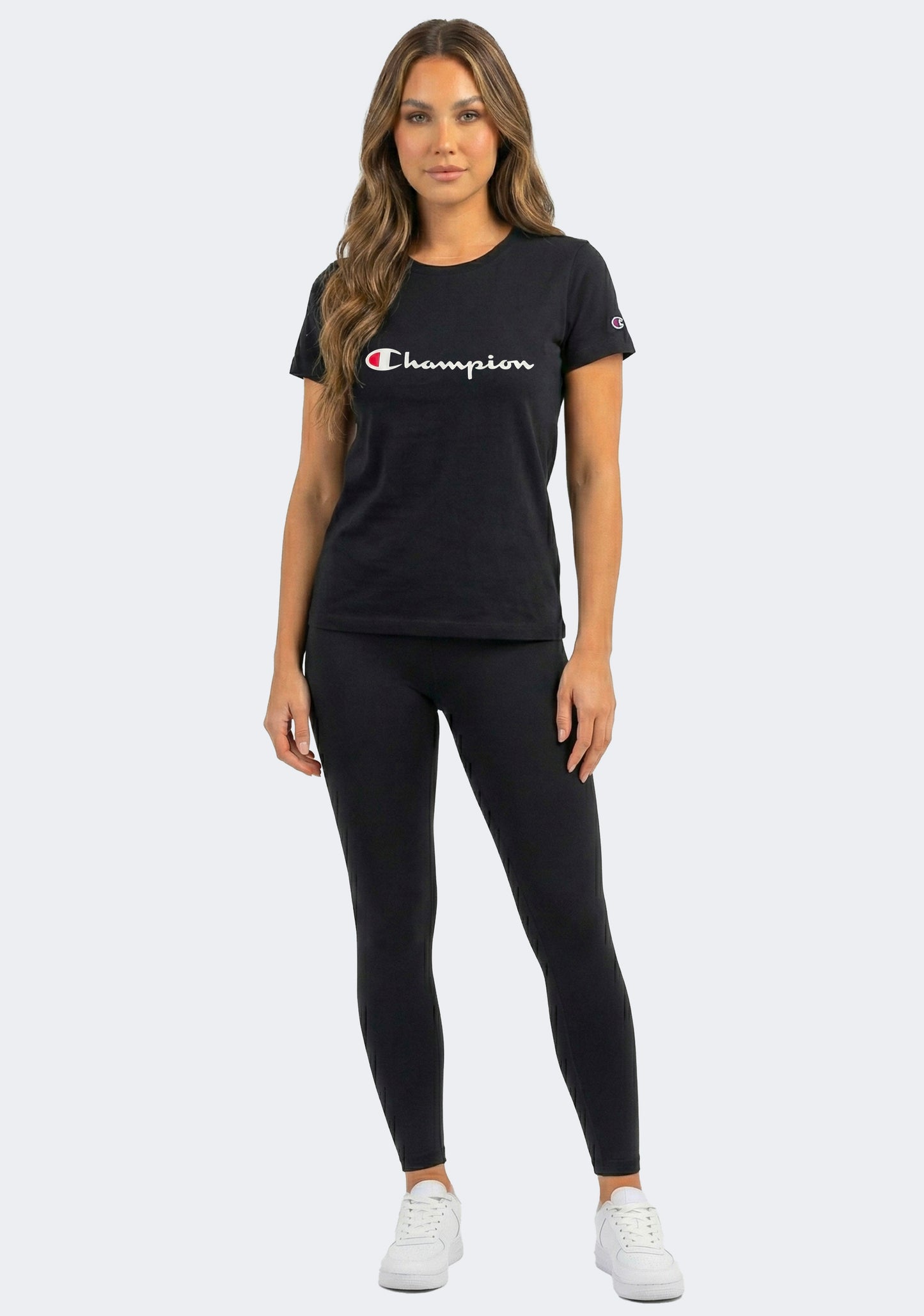 Champion Women's Script Short Sleeve Tee Black