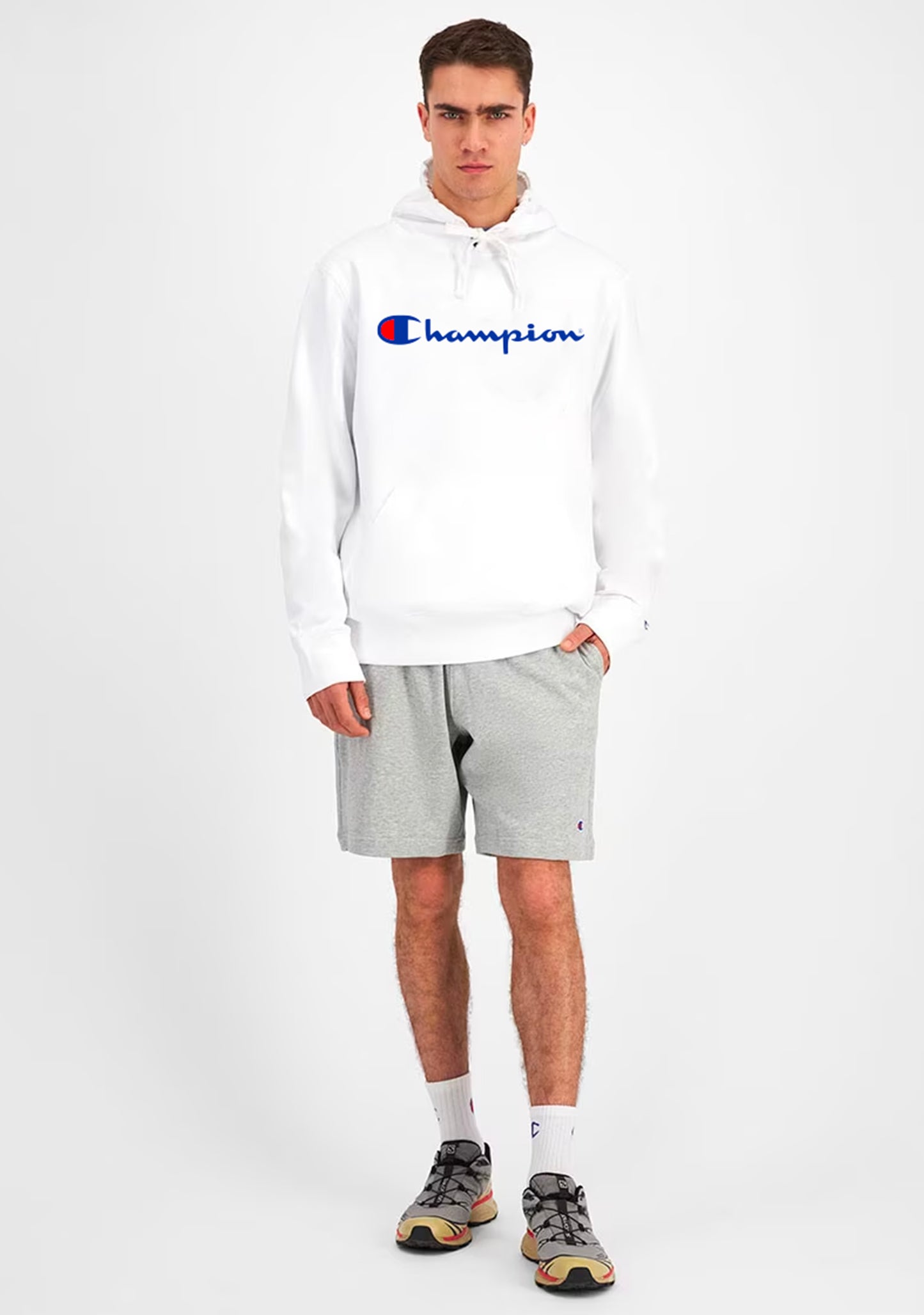 Champion Men's Script Hoodie White