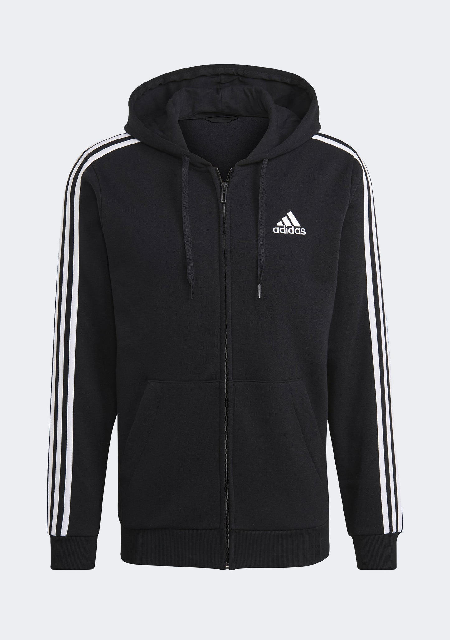 Adidas Men’s Essentials 3-Stripes Fleece Cut Full Zip Hoodie