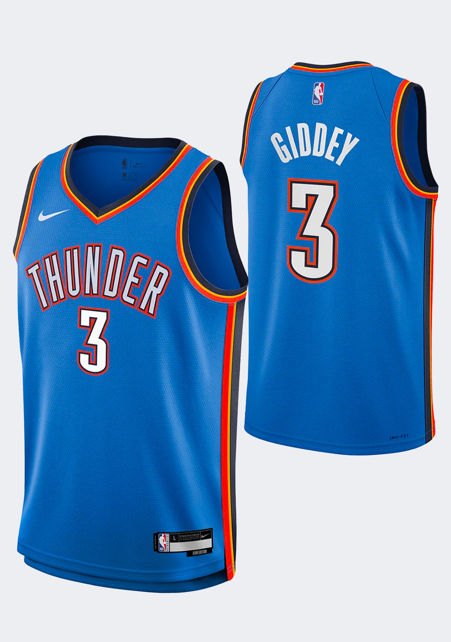 Nike Kids' Josh Giddey Oklahoma City Thunder NBA Youth Swingman Jersey with FREE Wilson Spotlight Basketball