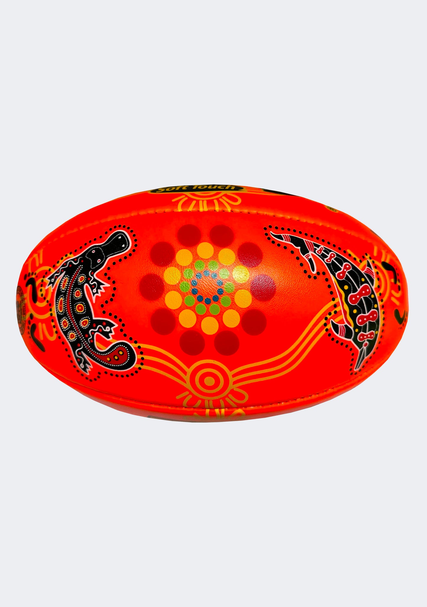 Burley Jim Kidd Sports Soft Touch Indigenous Footy Neon Orange