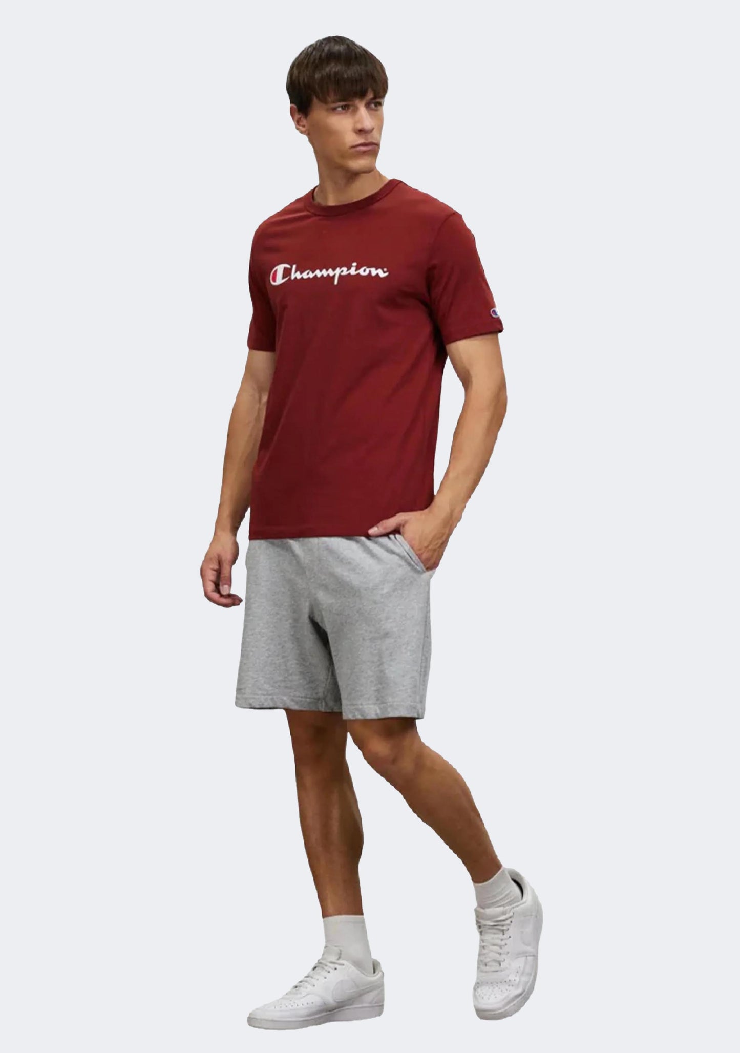 Champion Men's Script Logo Short Sleeve Tee Red/Brown
