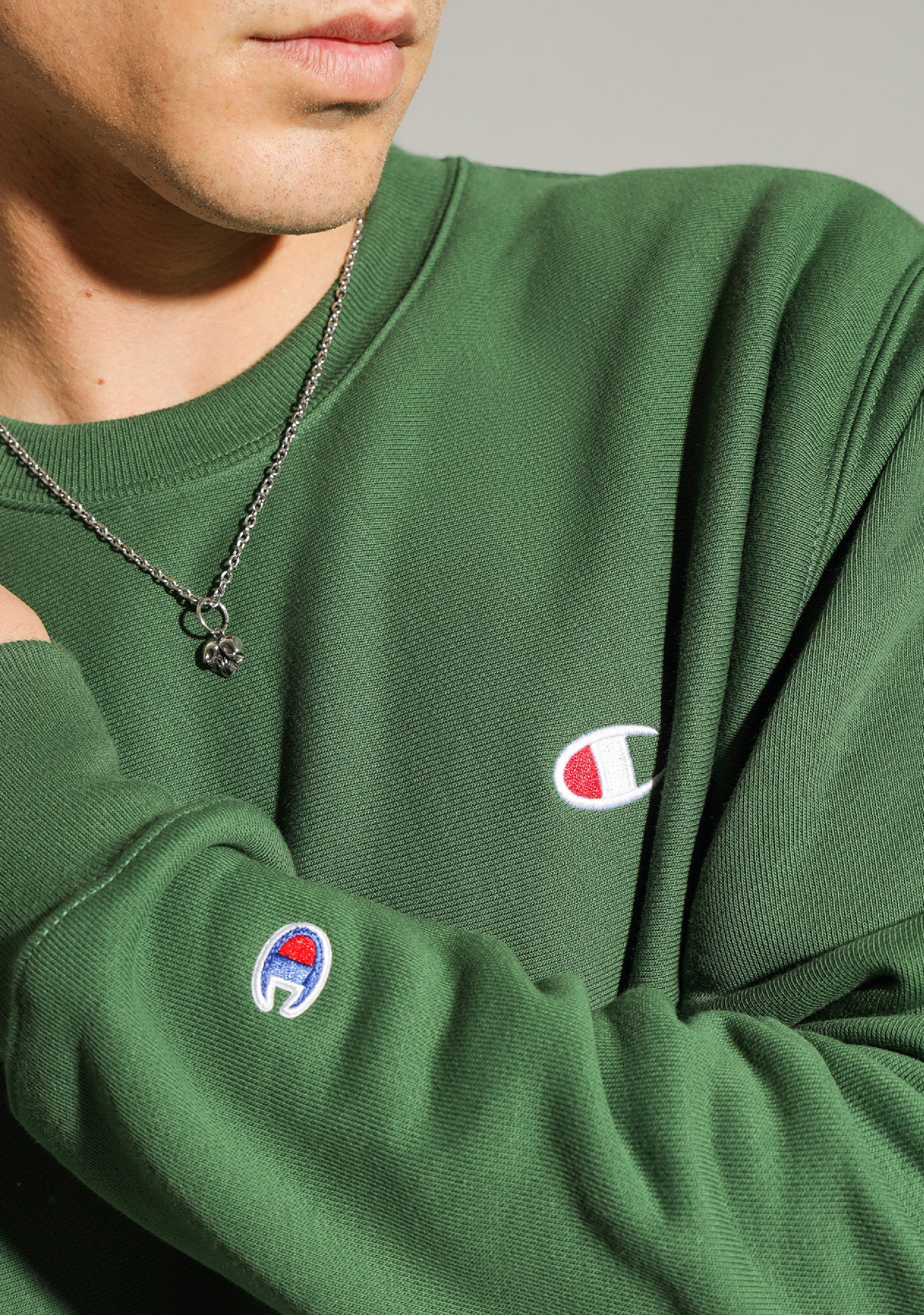 Champion Men's Rochester Weave Small C-Logo Crew