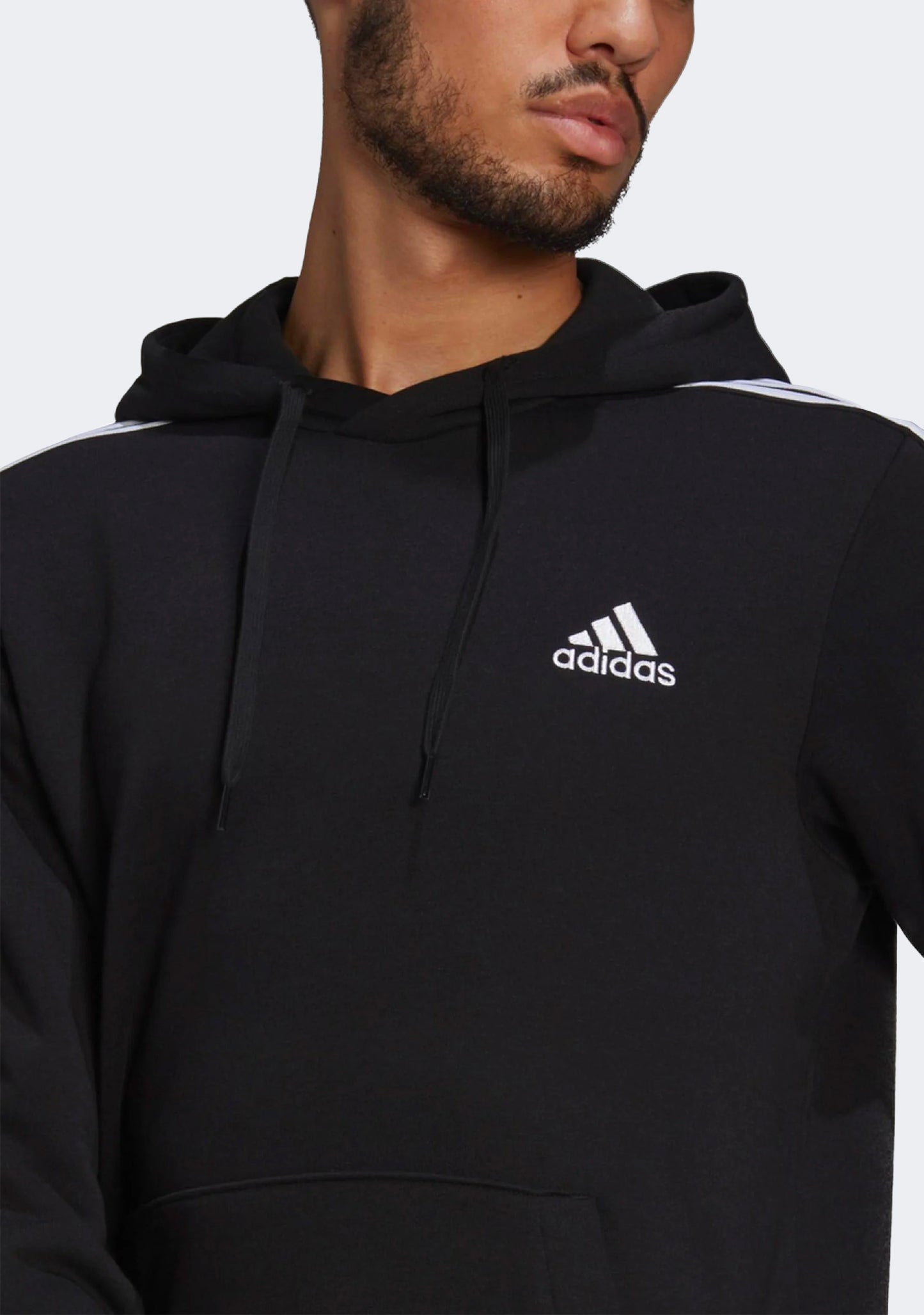 Adidas Men’s Essentials Fleece Cut 3 Stripes Hoodie