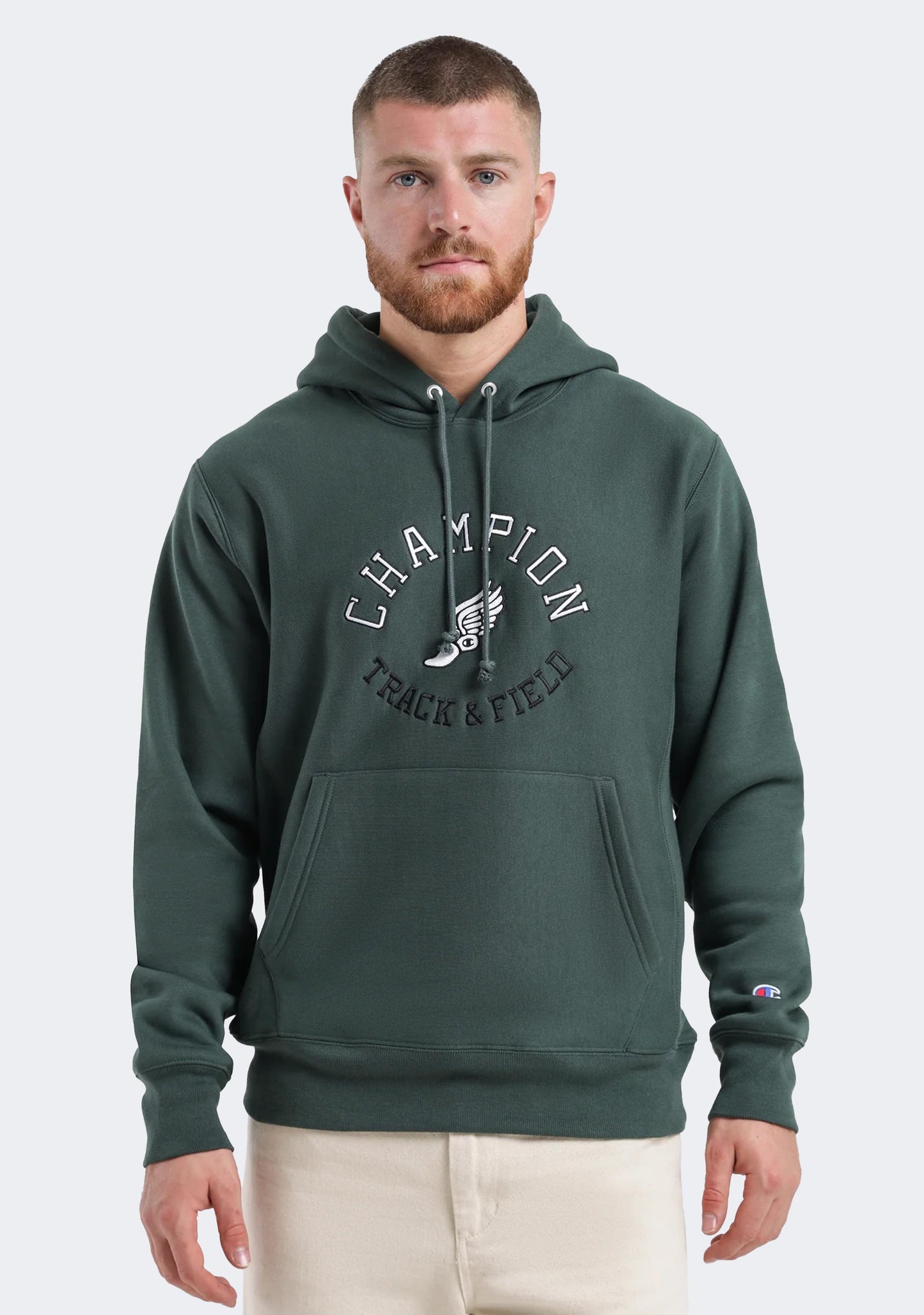 Champion Men's Reverse Weave Track Logo Hoodie
